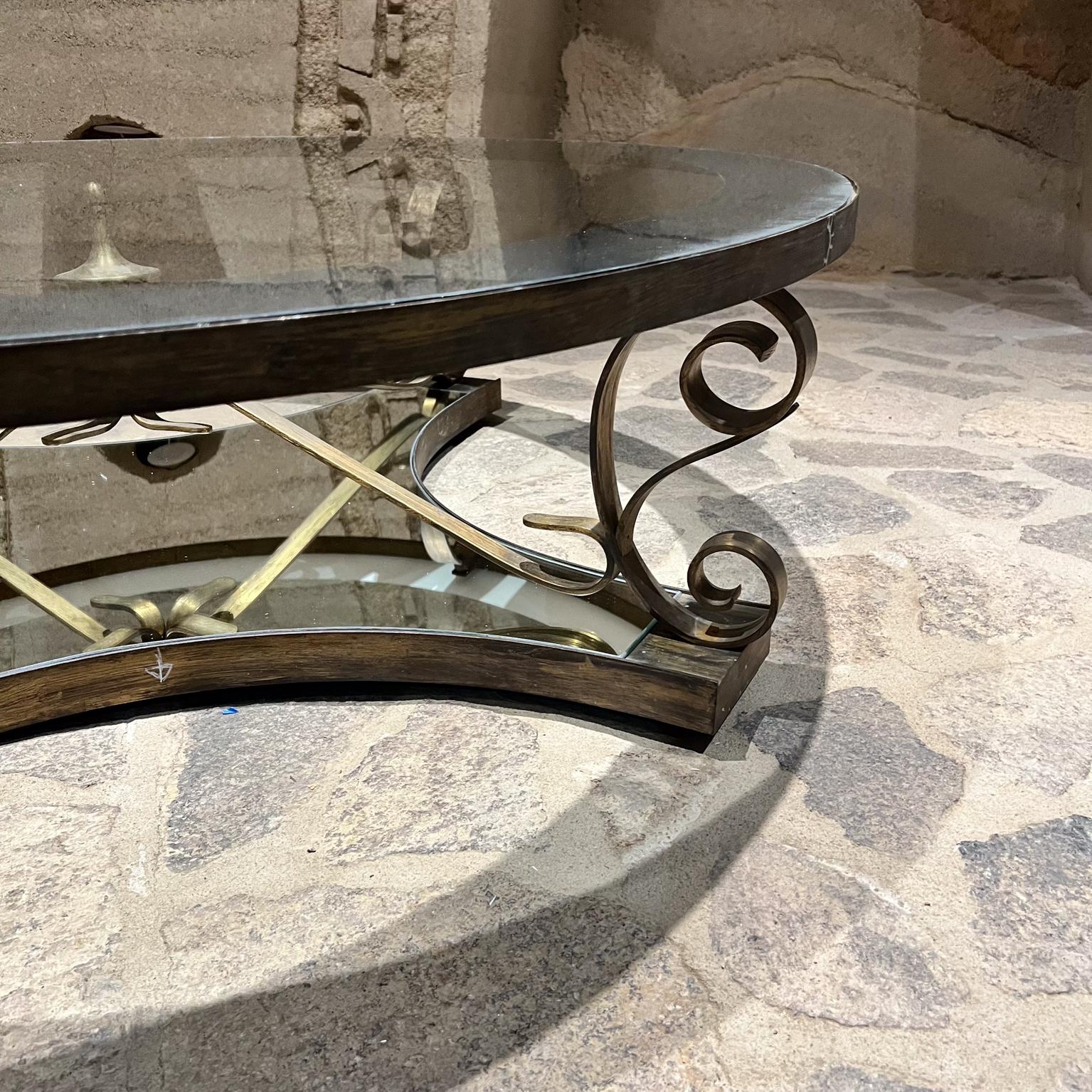 1950s Brass & Mirror Cocktail Table Arturo Pani Mexico City en venta 6
