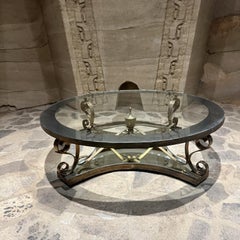 1950s Brass & Mirror Cocktail Table Arturo Pani Mexico City