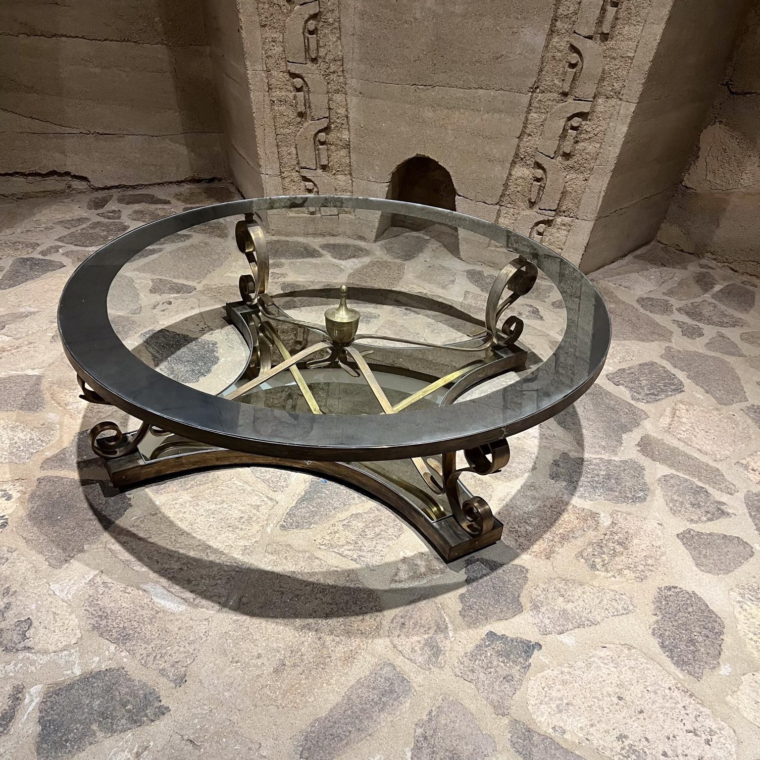 1950s Brass & Mirror Cocktail Table Arturo Pani Mexico City en venta 1