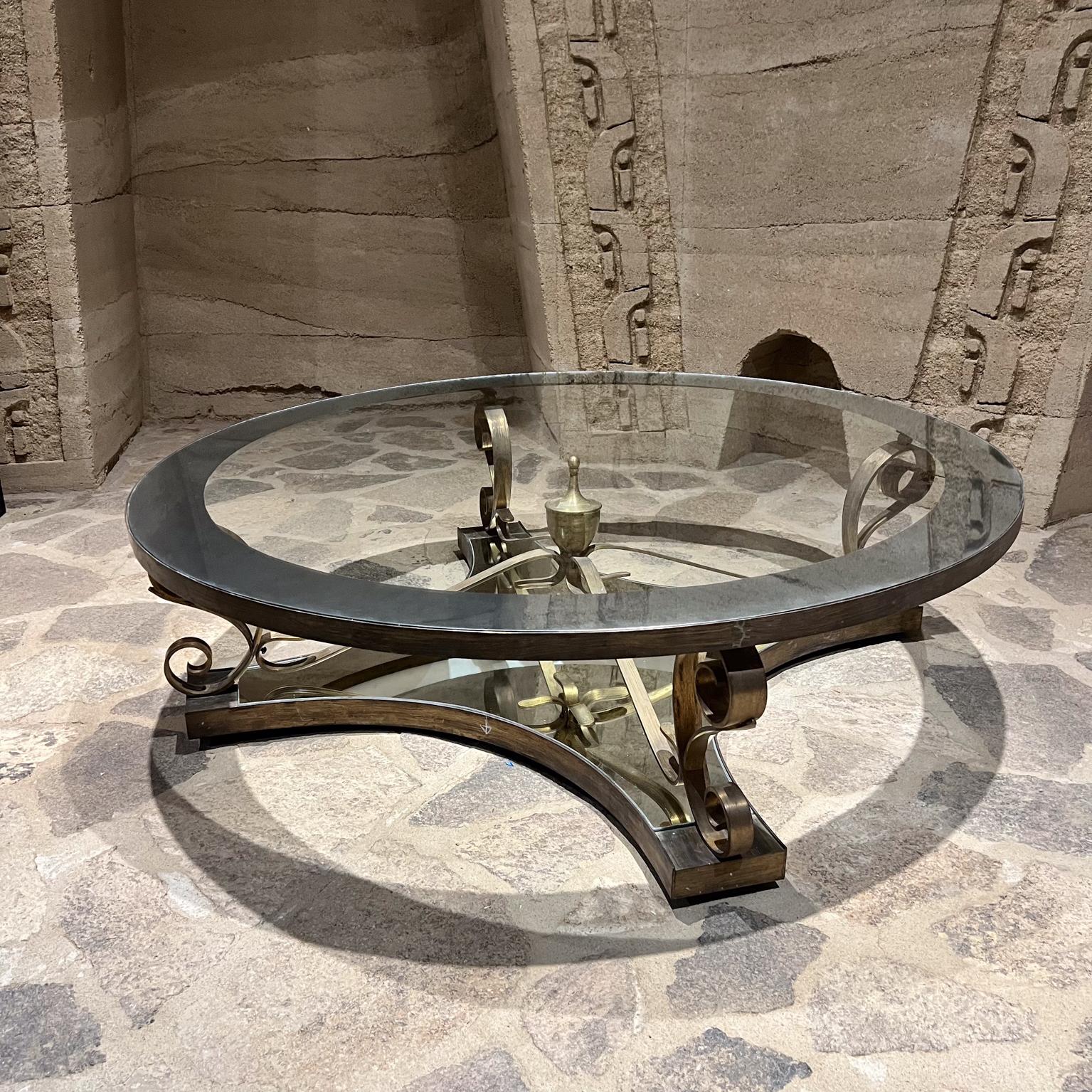 1950s Brass & Mirror Cocktail Table Arturo Pani Mexico City en venta 2