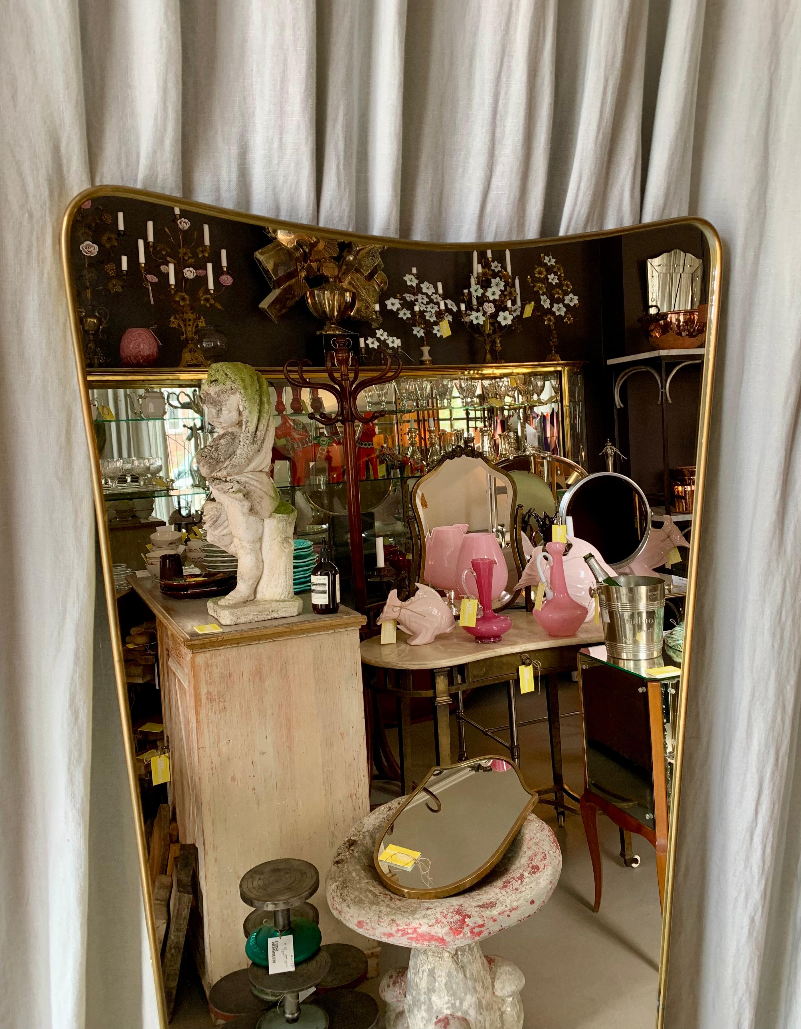Mid-20th Century 1950s Brass Mirror For Sale