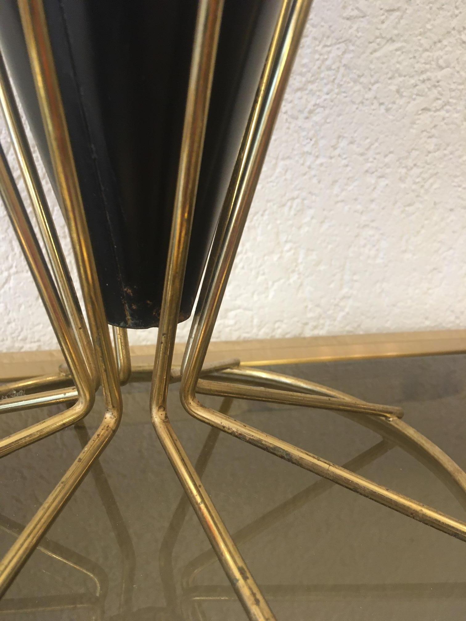 Italian 1950s Brass and Painted Metal Umbrella Stand