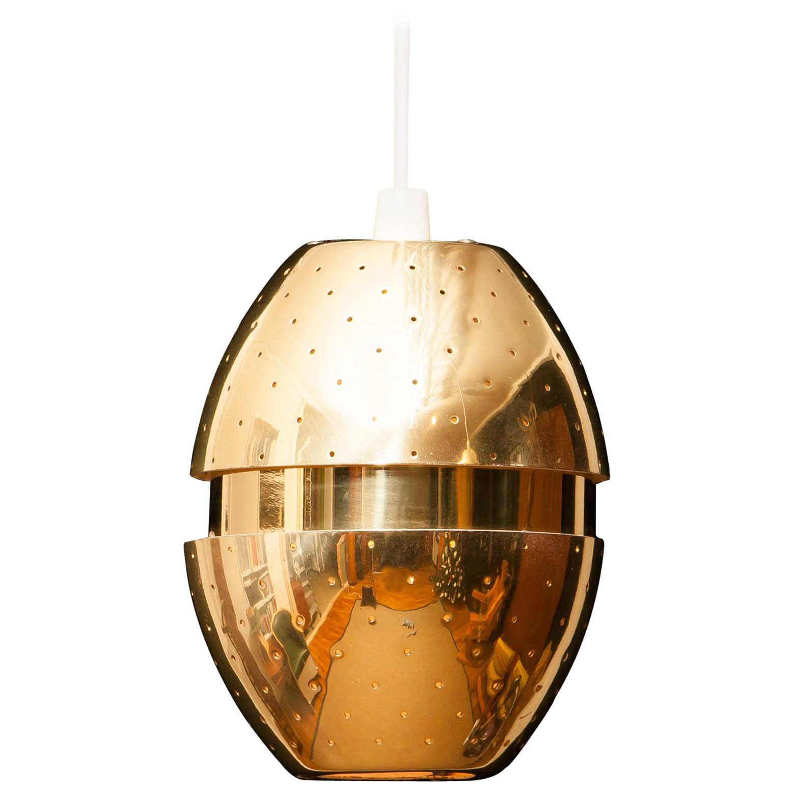 1950s Brass Perforated 'Egg' Pendant by Hans-Agne Jakobsson