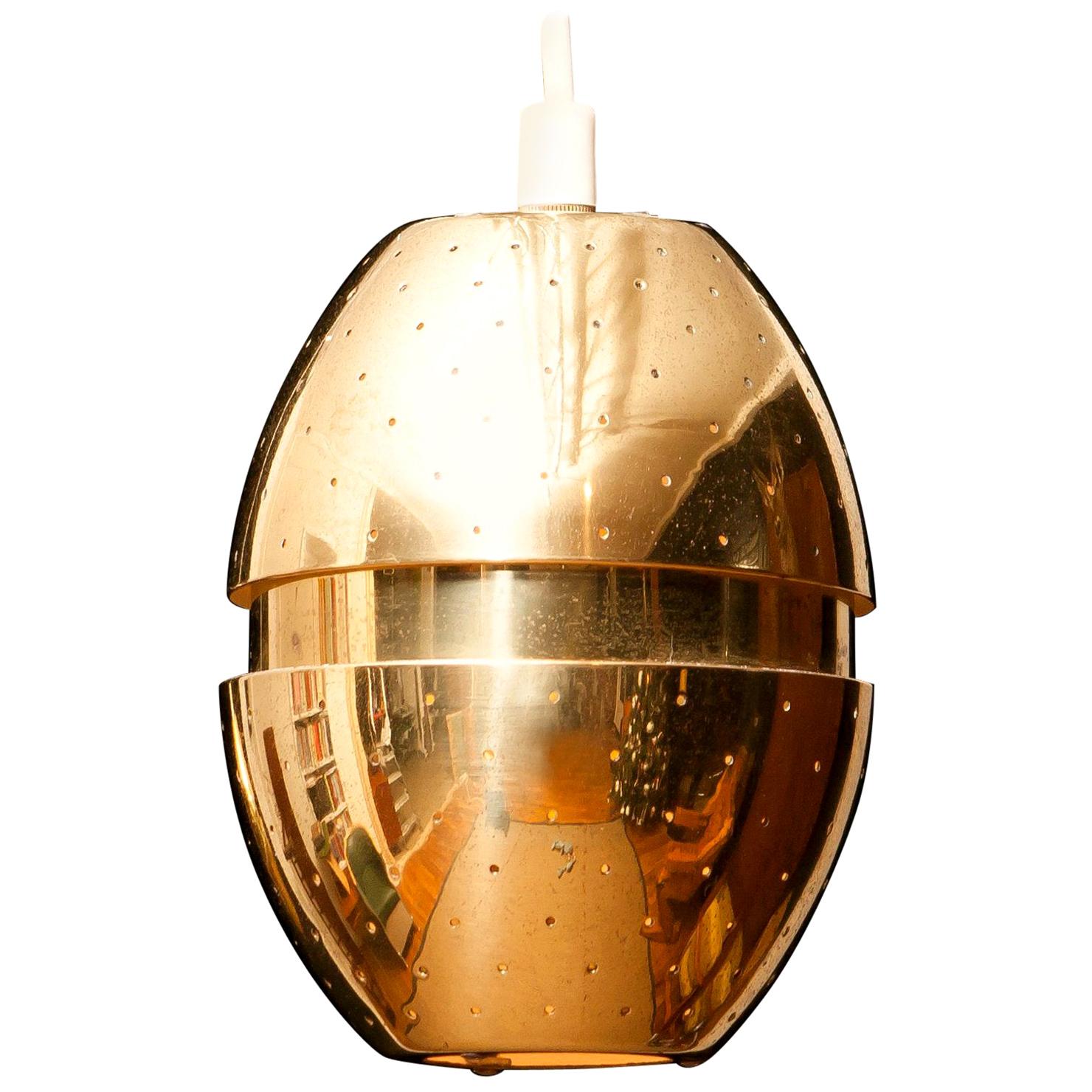 1950s Brass Perforated 'Egg' Pendant by Hans-Agne Jakobsson