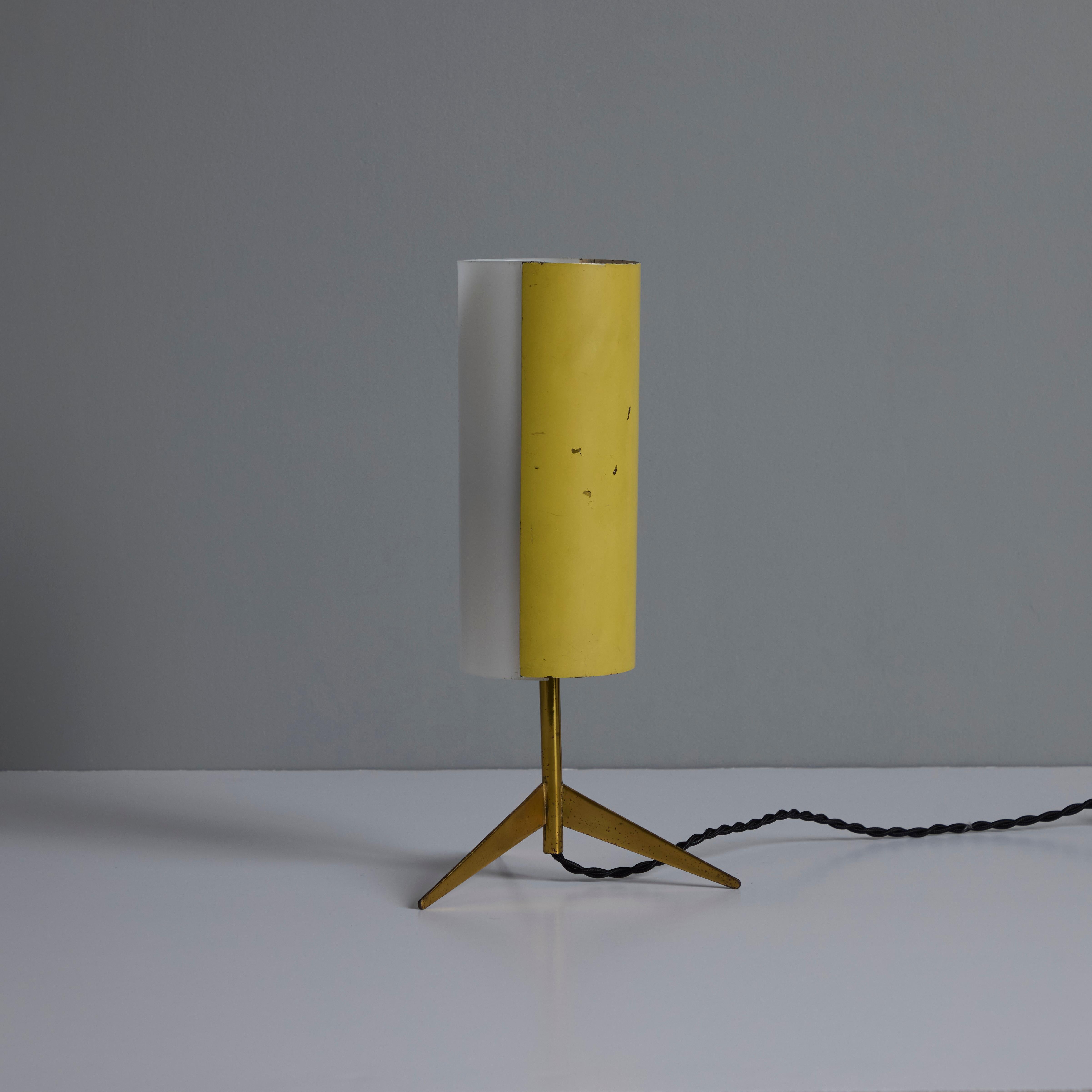 1950s Brass & Perspex Tripod Table Lamp by Stilux Milano For Sale 4