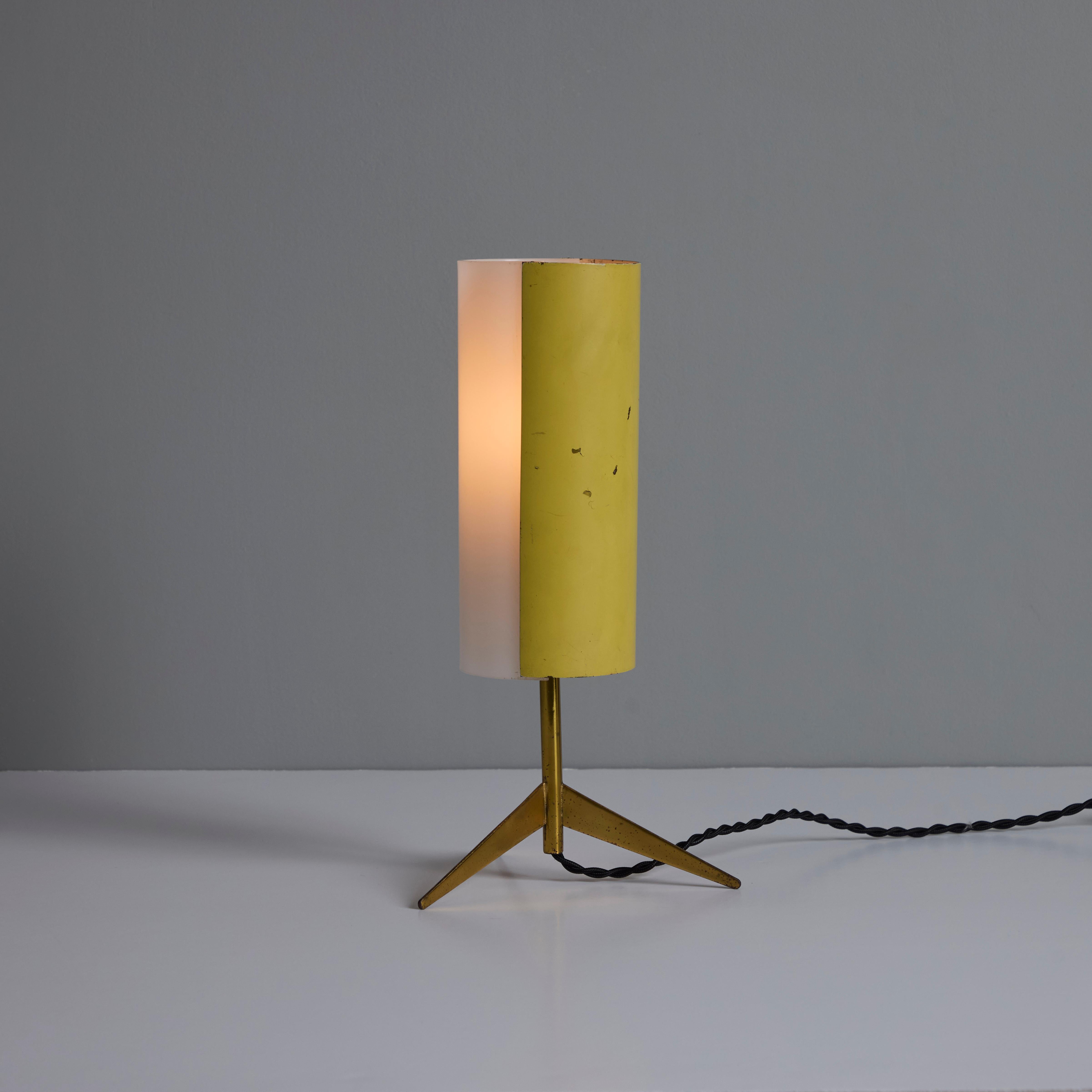 1950s Brass & Perspex Tripod Table Lamp by Stilux Milano For Sale 5