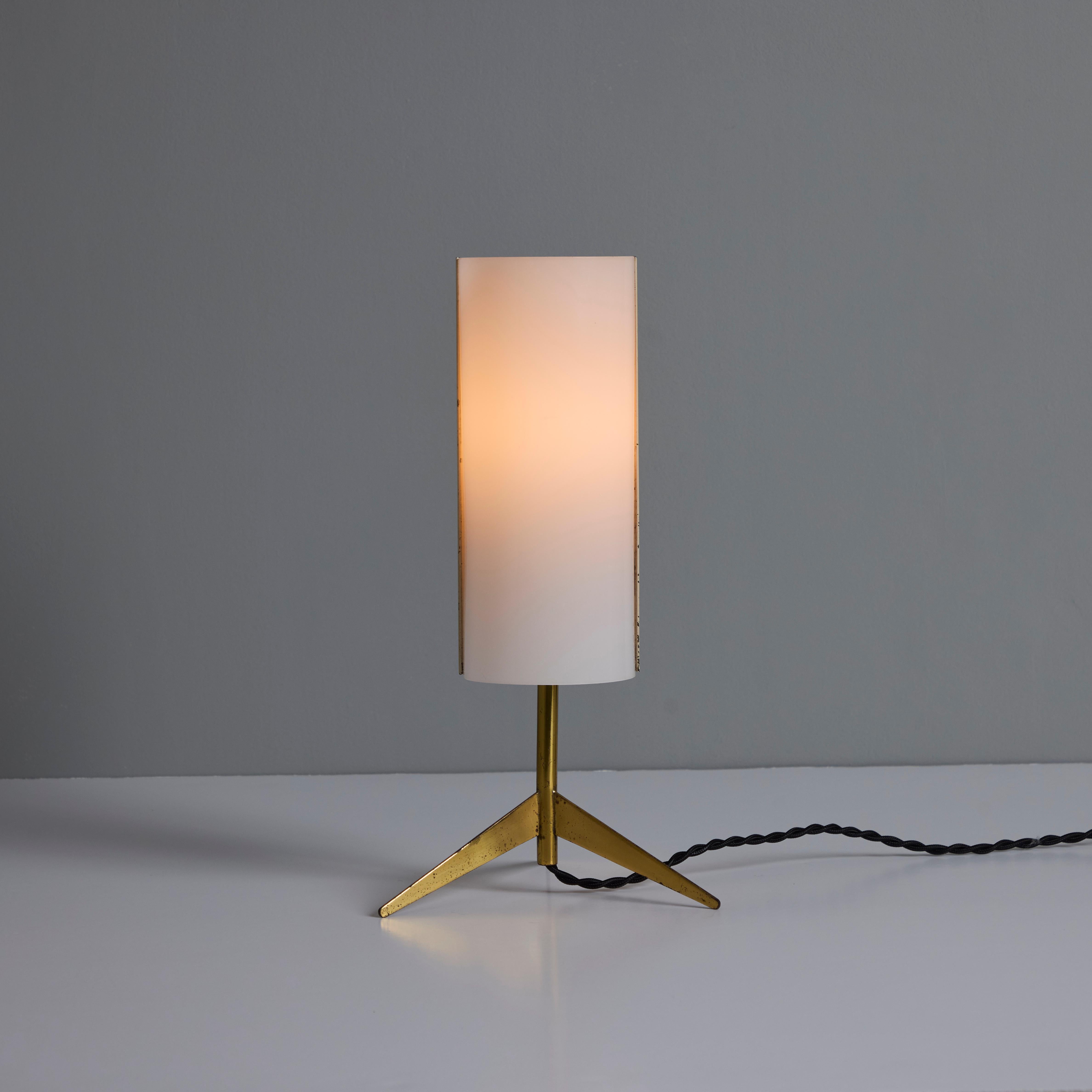 1950s Brass & Perspex Tripod Table Lamp by Stilux Milano For Sale 6
