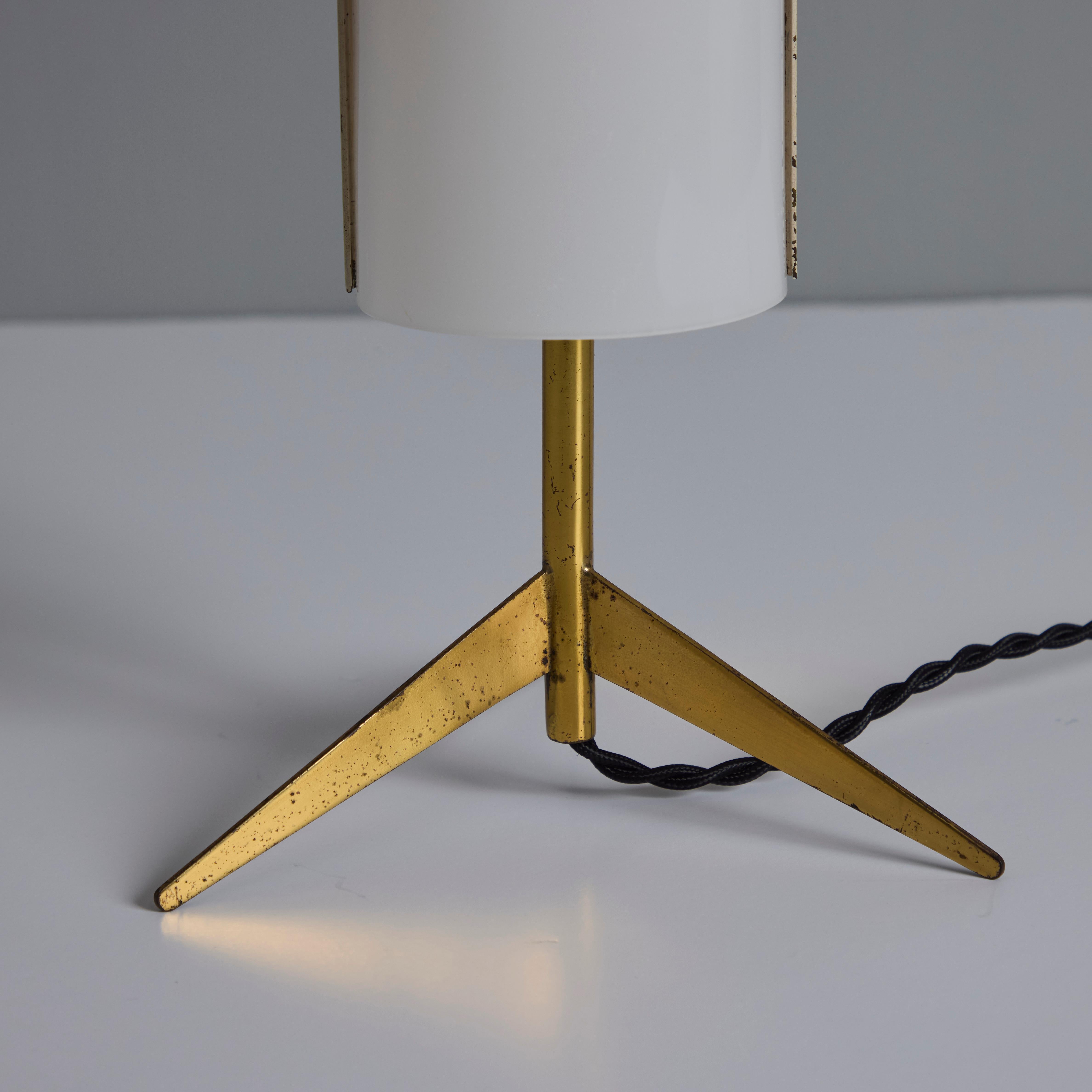 1950s Brass & Perspex Tripod Table Lamp by Stilux Milano For Sale 8