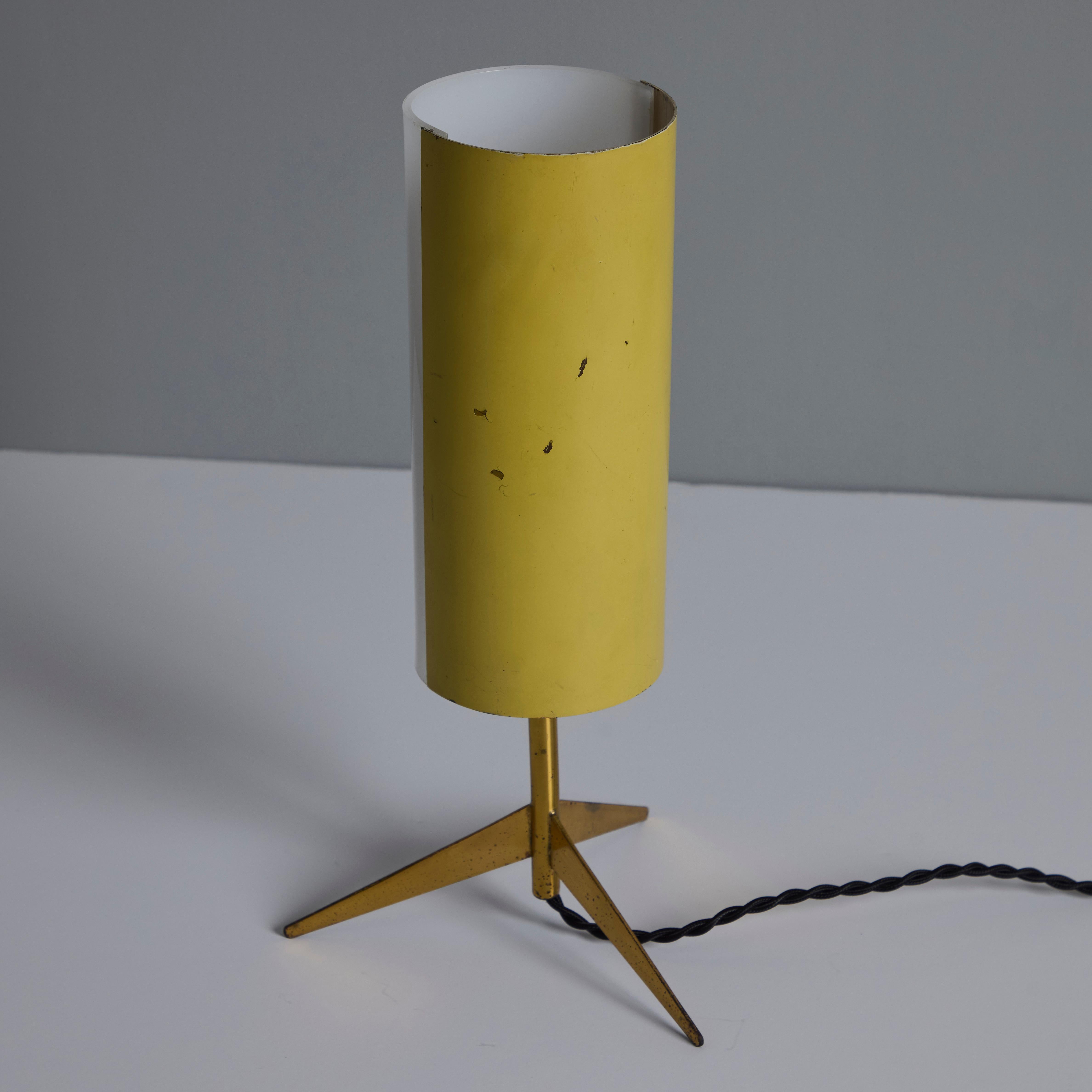 1950s Brass & Perspex Tripod Table Lamp by Stilux Milano For Sale 9