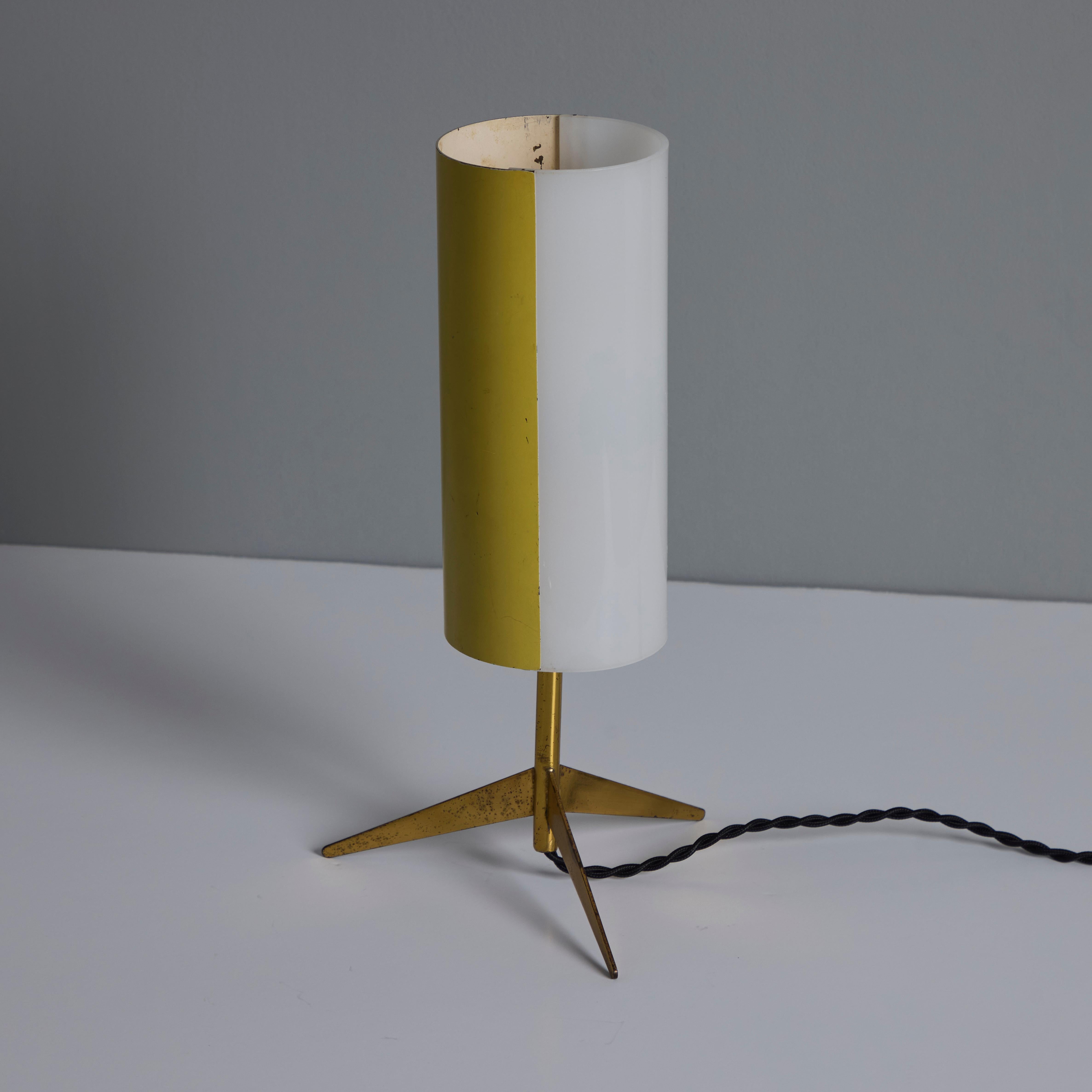 1950s Brass & Perspex Tripod Table Lamp by Stilux Milano For Sale 12