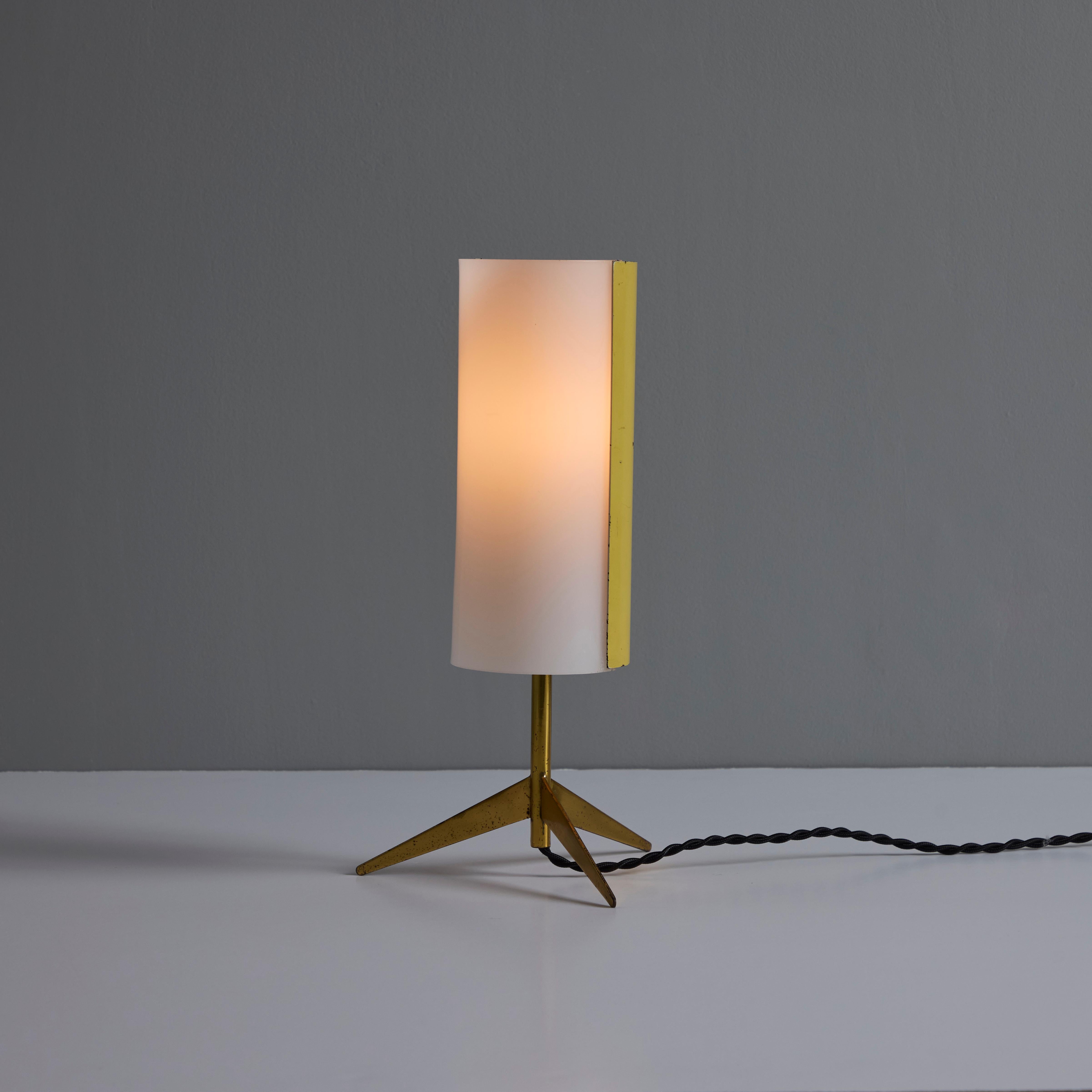 1950s Brass & Perspex Tripod Table Lamp by Stilux Milano For Sale 1
