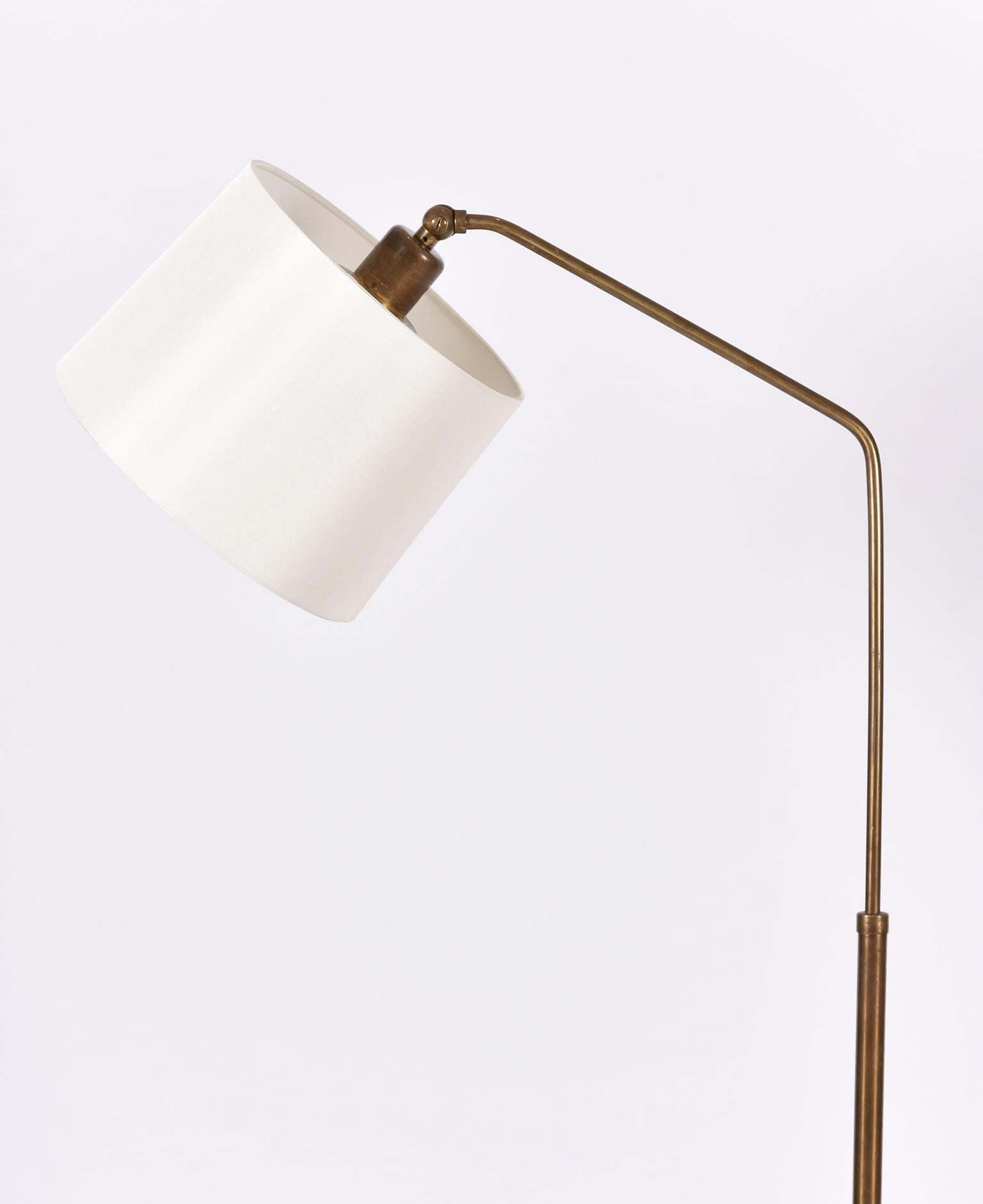 Mid-Century Modern 1950s Brass 'Reading' Floor Lamp