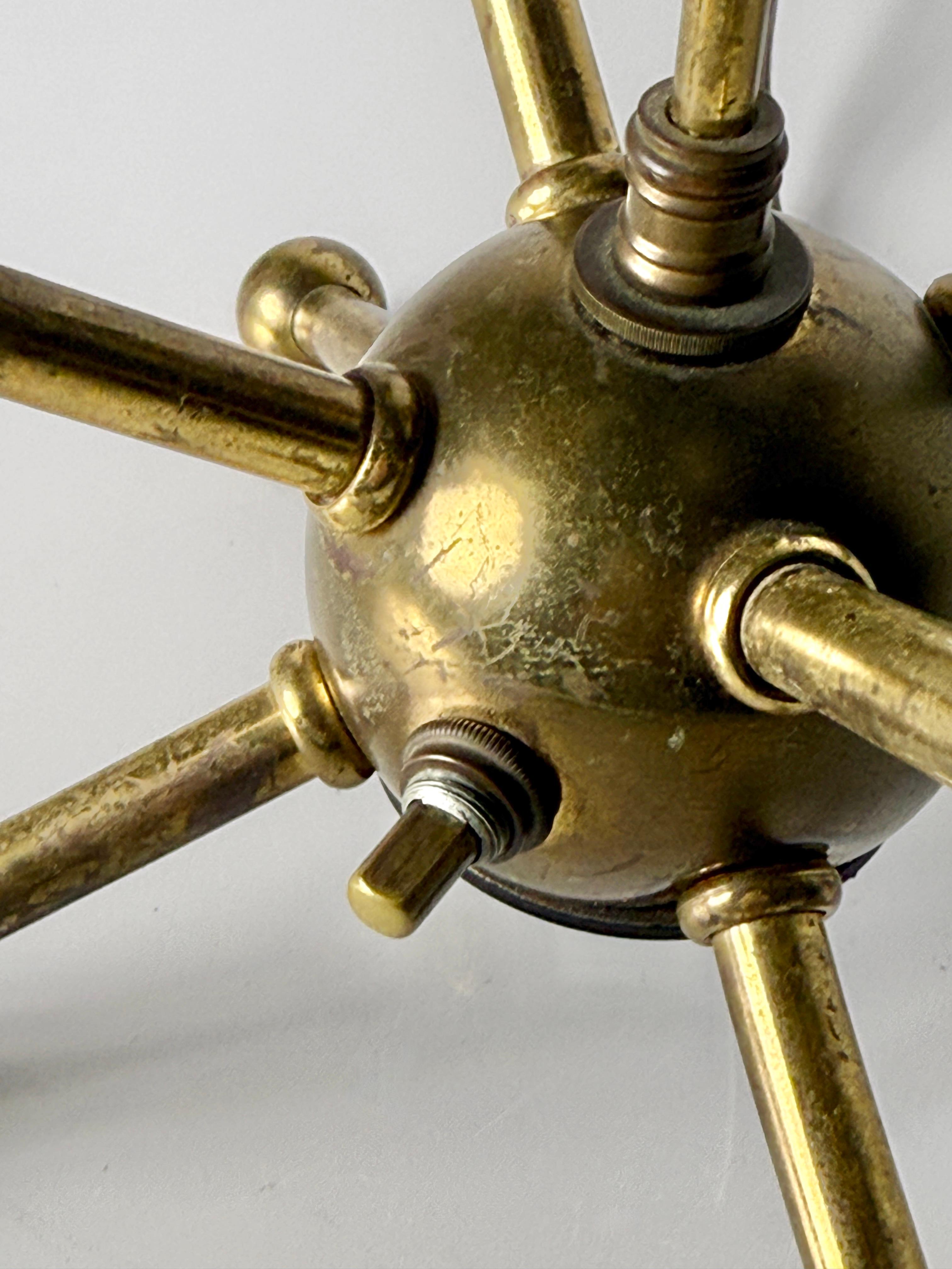 1950's Brass Candelabra Sputnik Table Lamp in the style of Tommi Parzinger 1950s For Sale 4