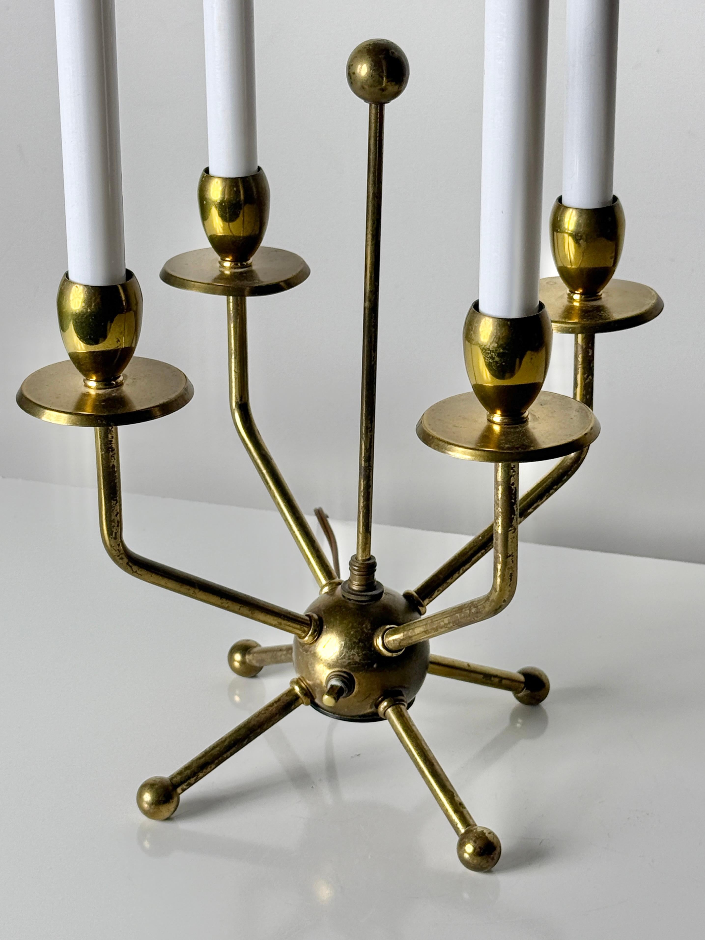 1950's Brass Candelabra Sputnik Table Lamp in the style of Tommi Parzinger 1950s For Sale 1