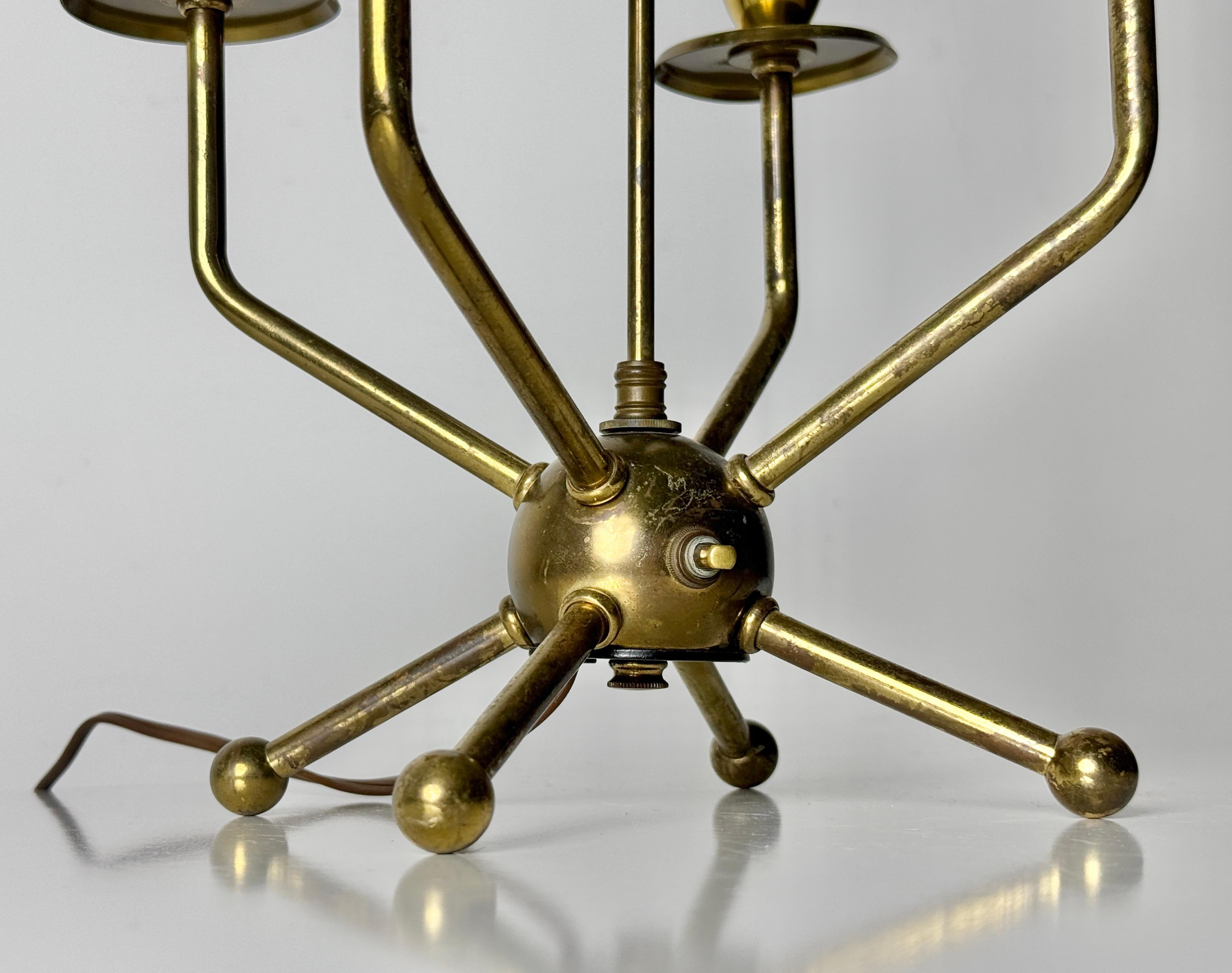1950's Brass Candelabra Sputnik Table Lamp in the style of Tommi Parzinger 1950s For Sale 3