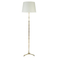 1950s Brass Stylized Bamboo Floor Lamp