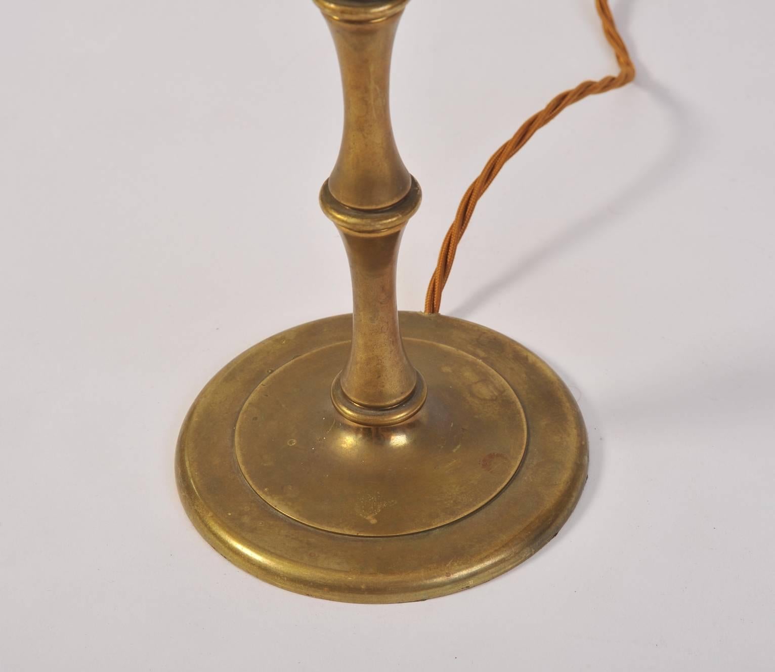 French 1950s Brass Stylized Bamboo Lamp