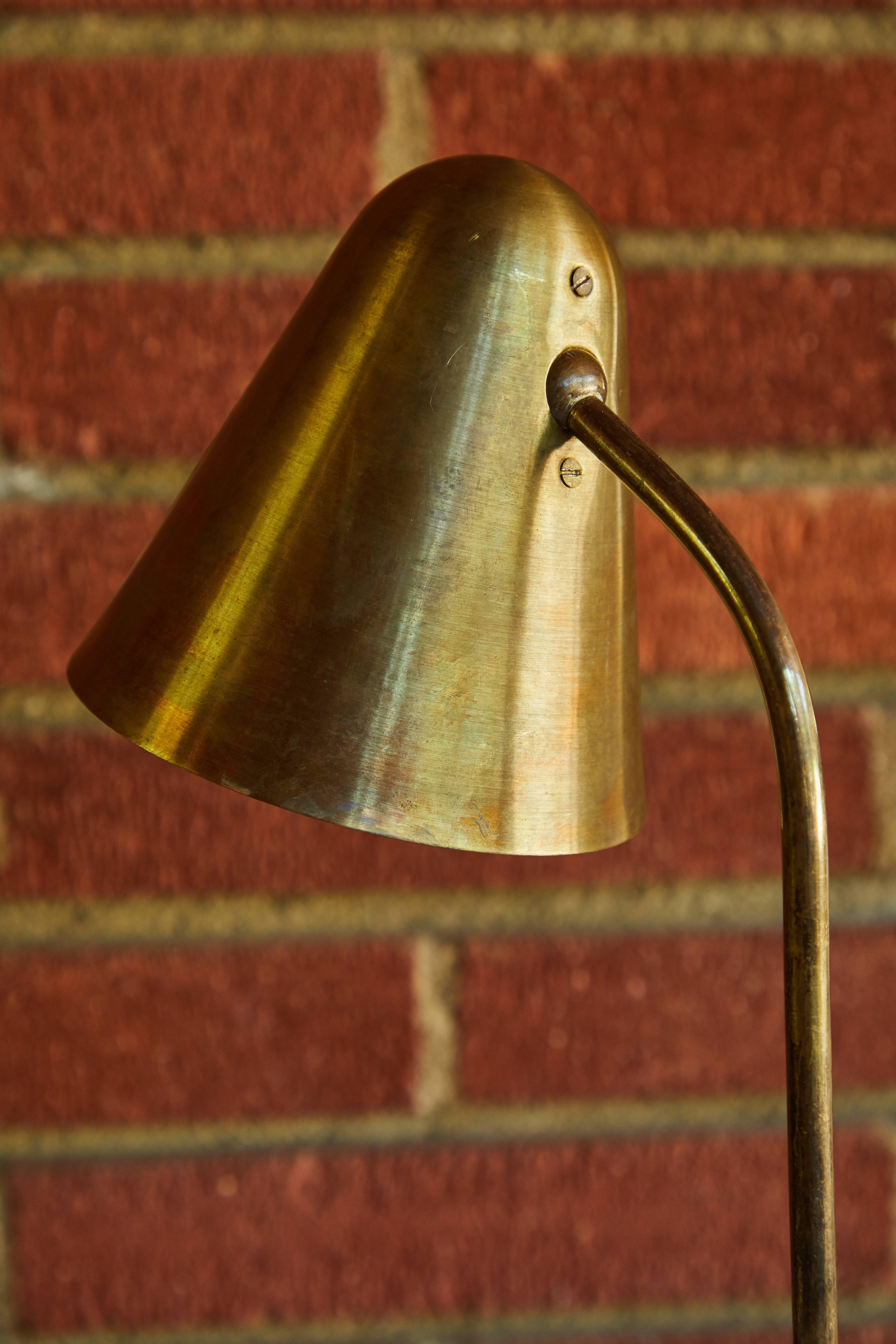 1950s Brass Table Lamp Attributed to Jacques Biny 3