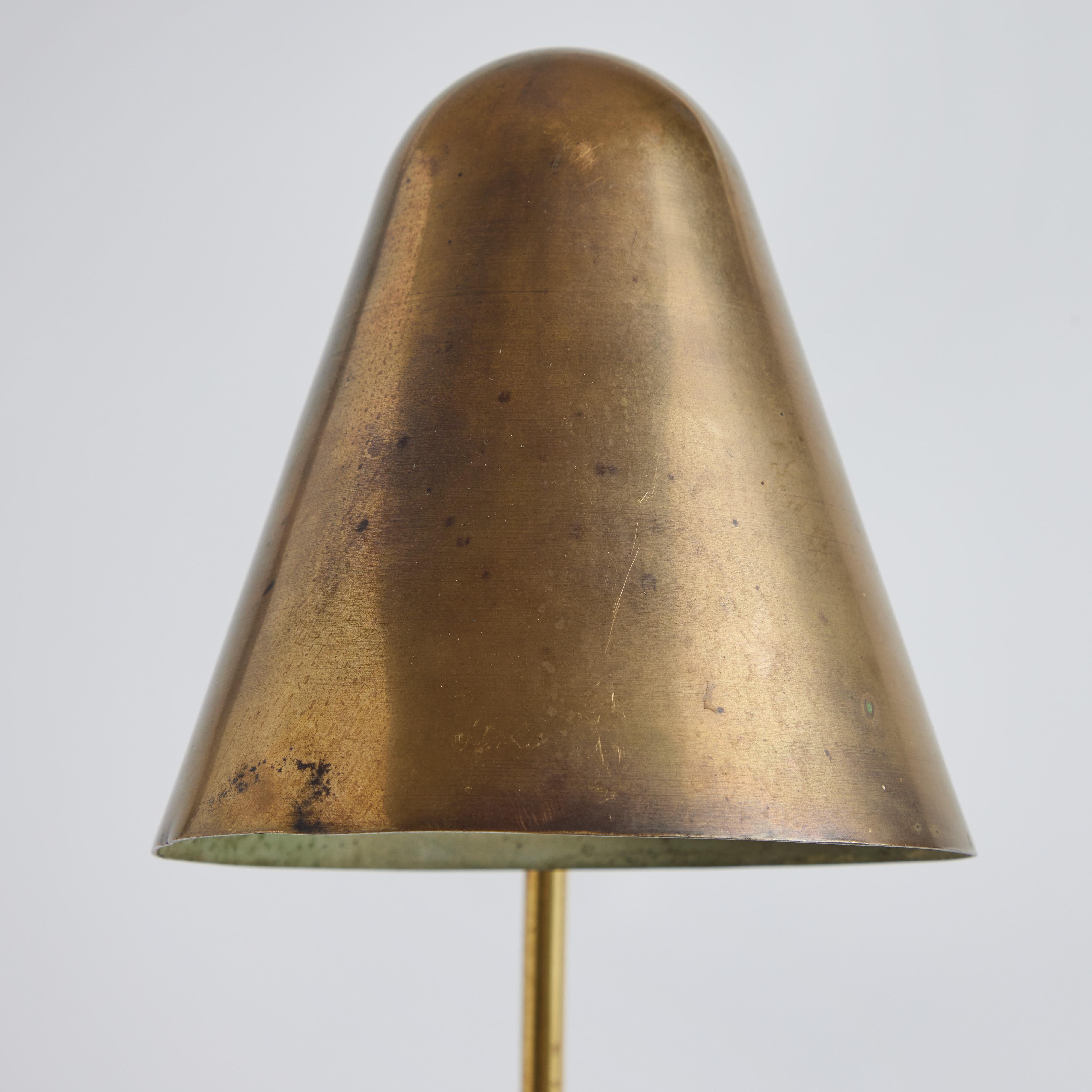 1950s Brass Table Lamp Attributed to Jacques Biny For Sale 11