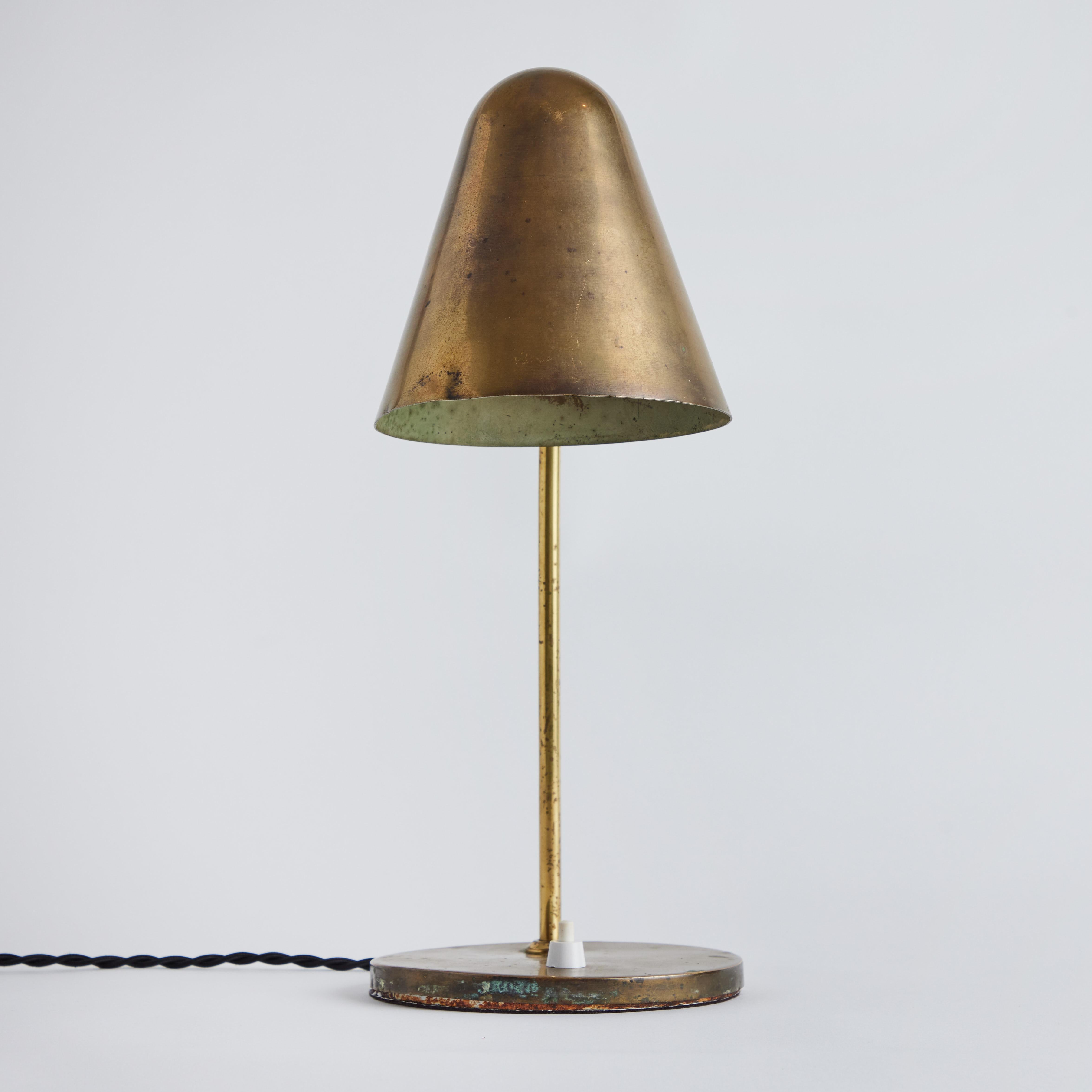 1950s Brass Table Lamp Attributed to Jacques Biny For Sale 12