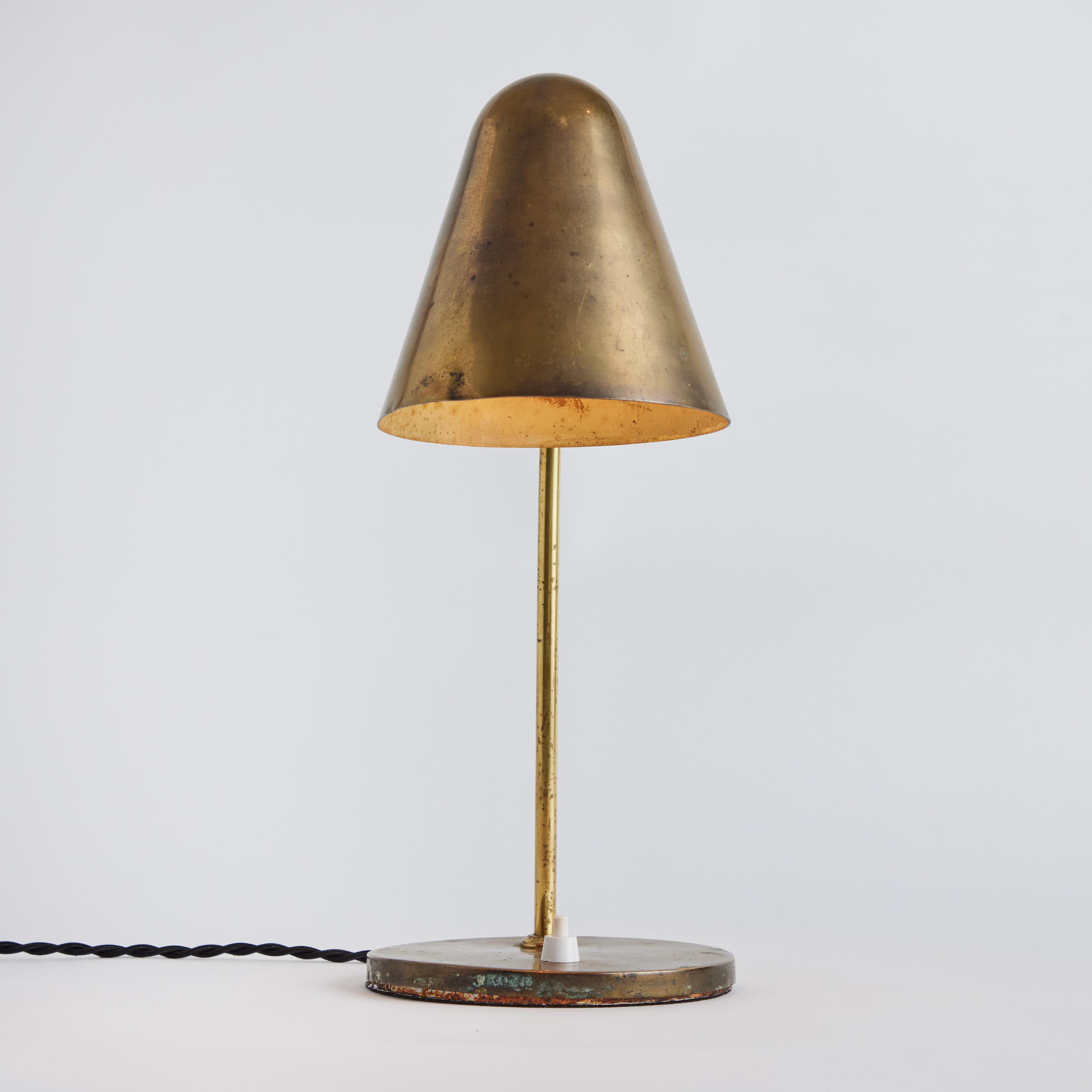 1950s Brass Table Lamp Attributed to Jacques Biny For Sale 13