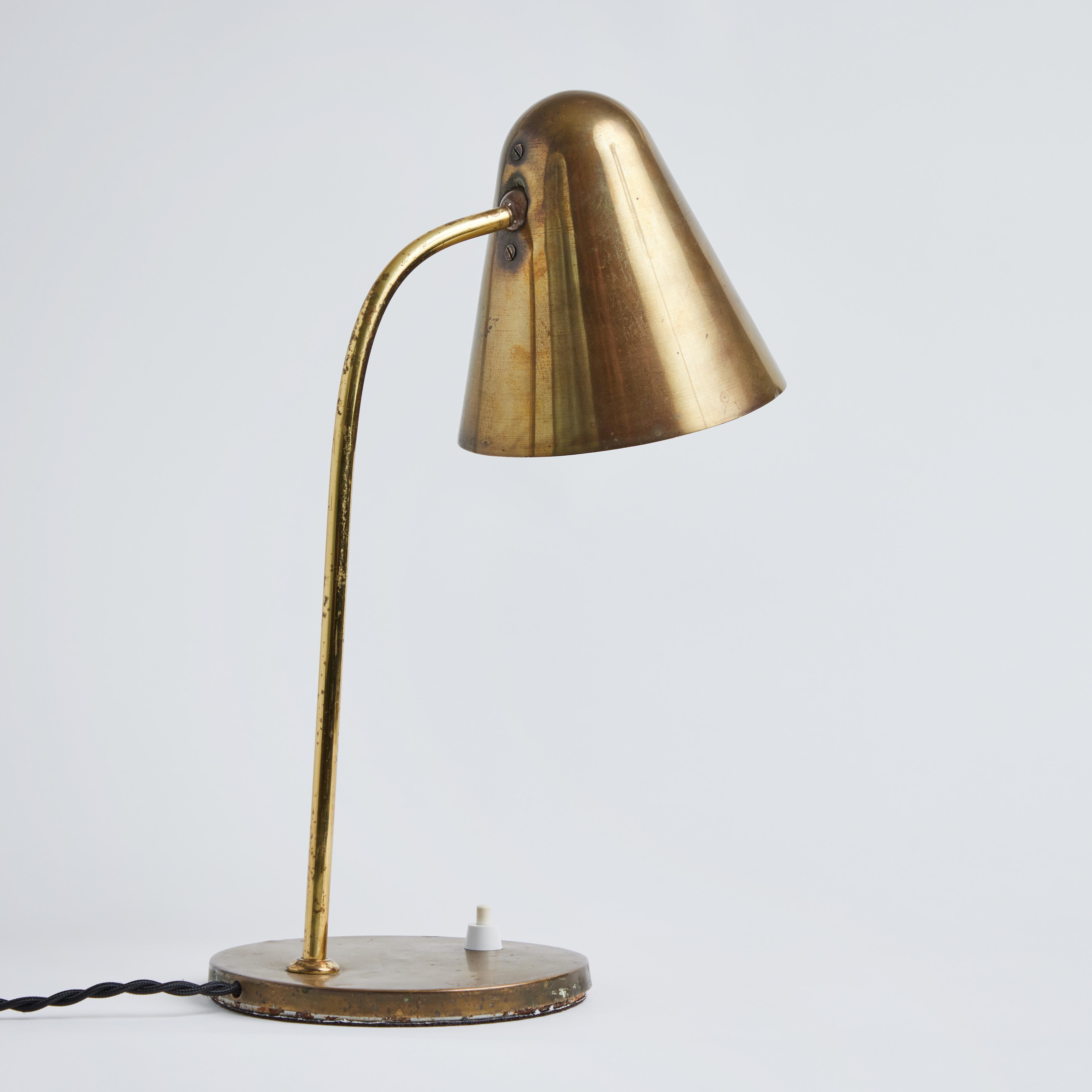 1950s Brass Table Lamp Attributed to Jacques Biny For Sale 5