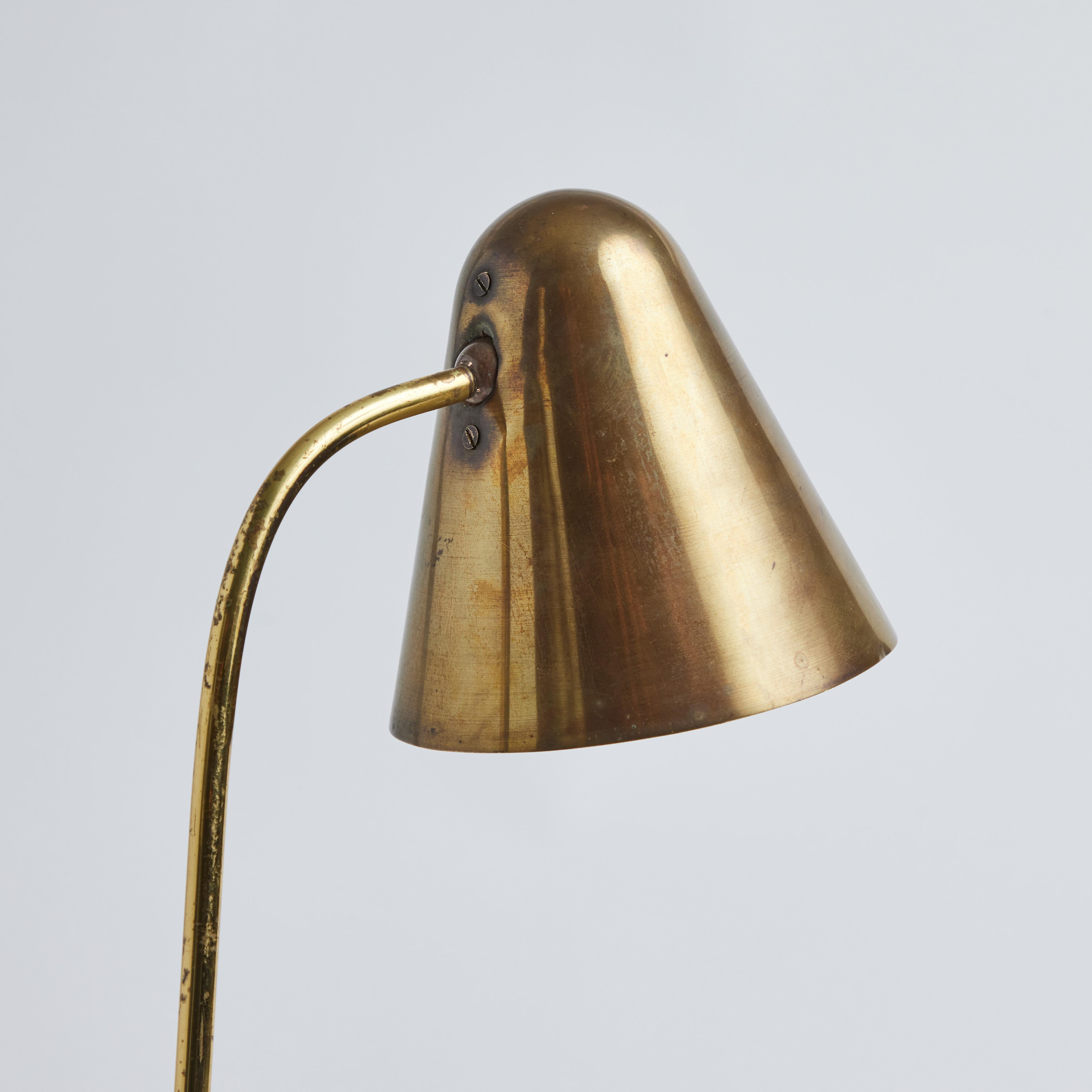 1950s Brass Table Lamp Attributed to Jacques Biny For Sale 6
