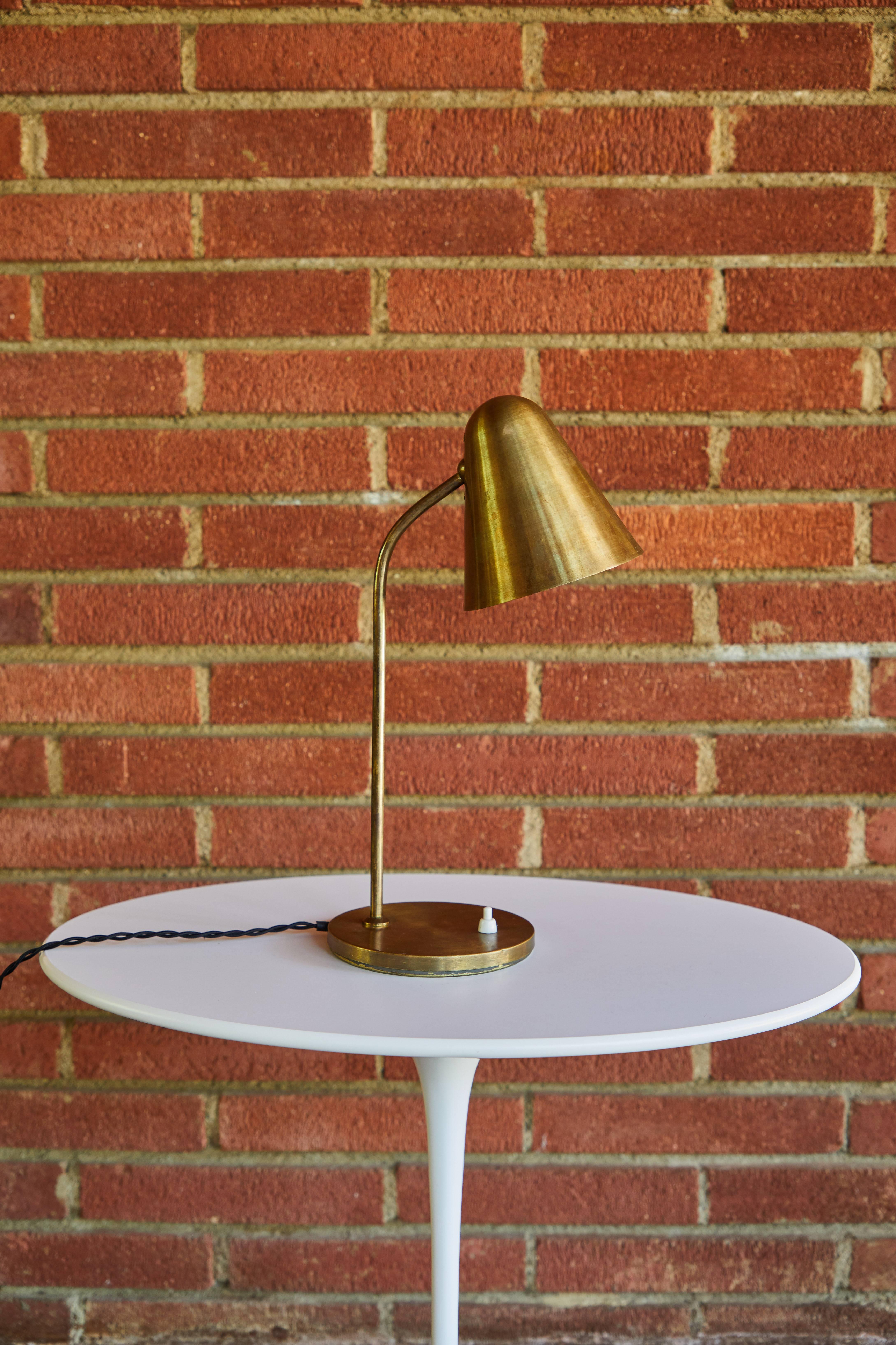 1950s Brass Table Lamp Attributed to Jacques Biny 1