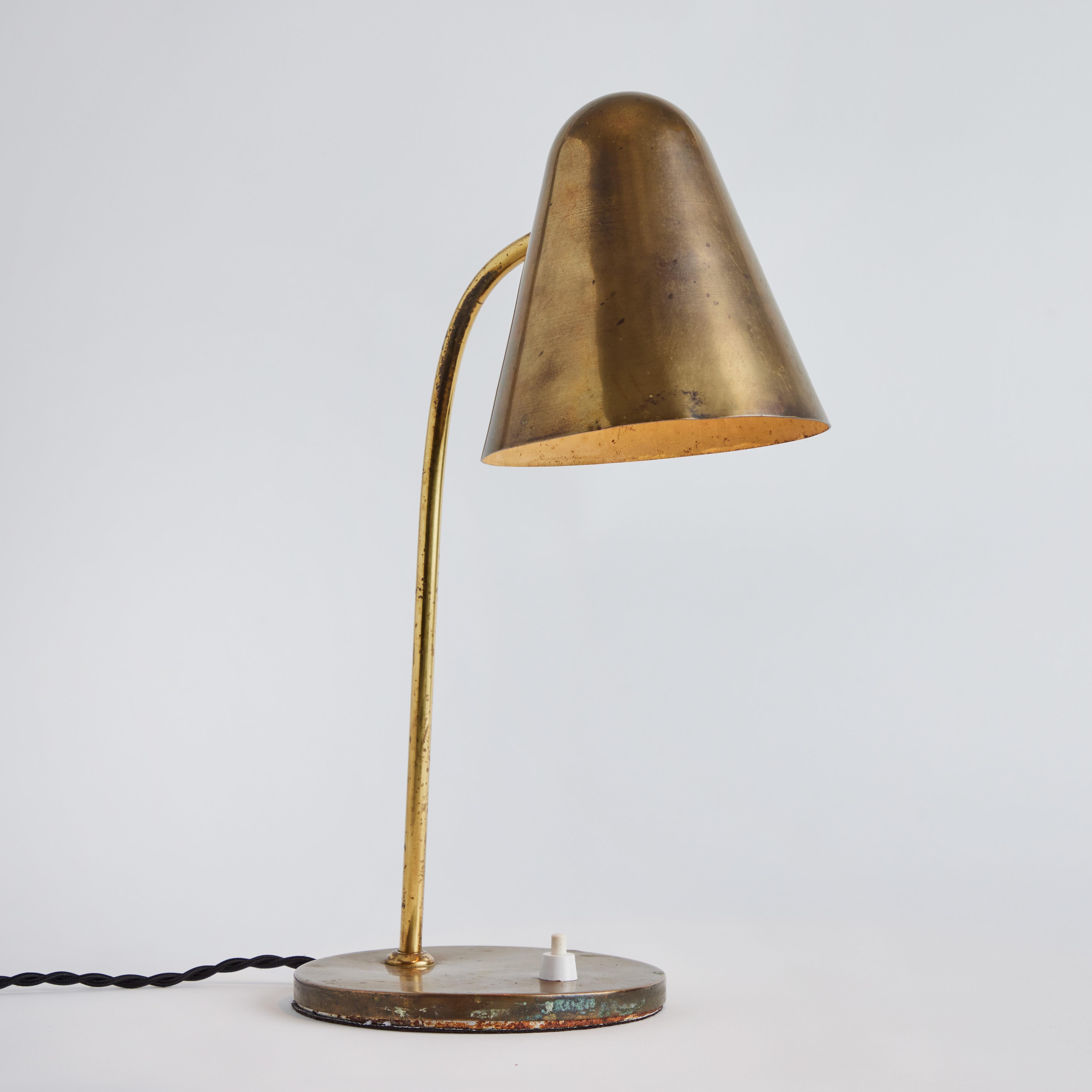 1950s Brass Table Lamp Attributed to Jacques Biny For Sale 7