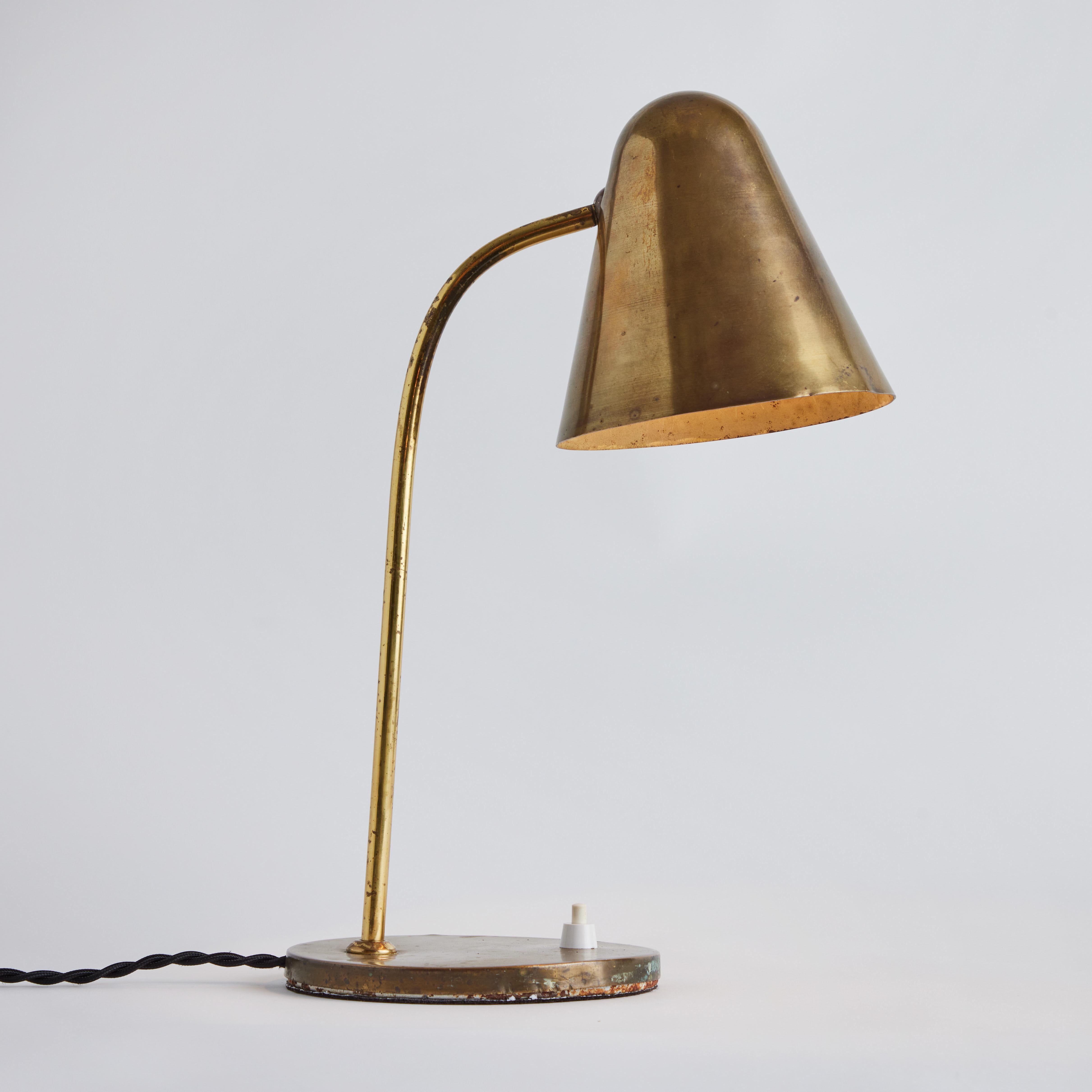 1950s Brass Table Lamp Attributed to Jacques Biny For Sale 8