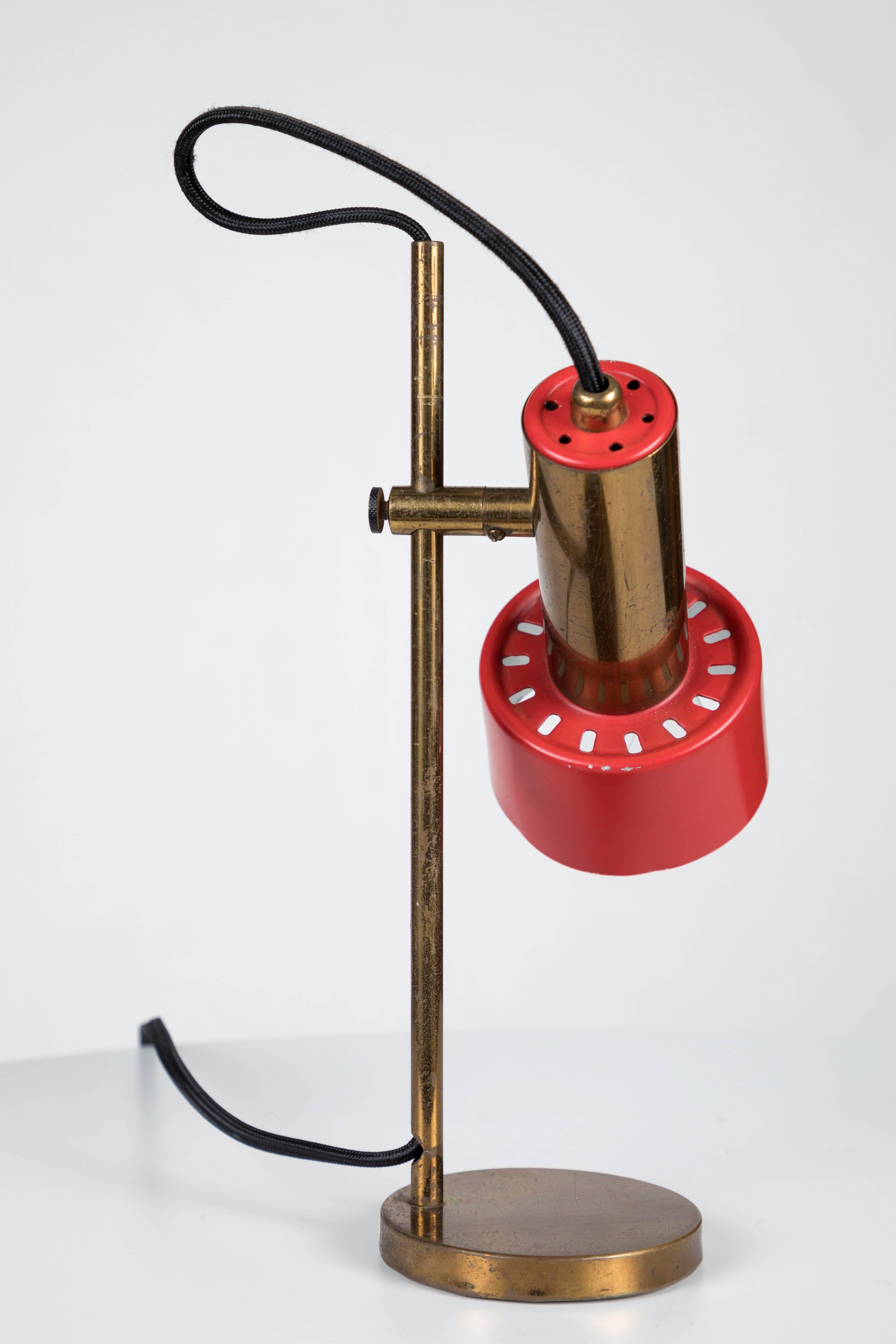 Mid-Century Modern 1950s Brass Table Lamp by Casey Fantin
