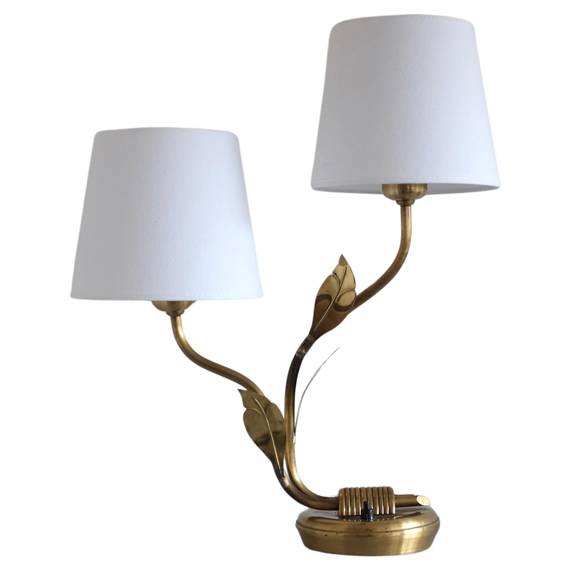 1950s Brass Table Lamp by Edvard Hagman For Sale