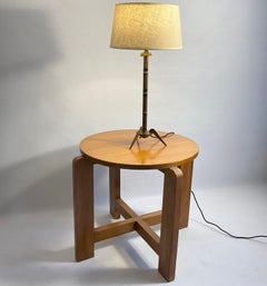 Brass Table Lamp Attributed to Maison Jansen, Bamboo Style, Circa 1950