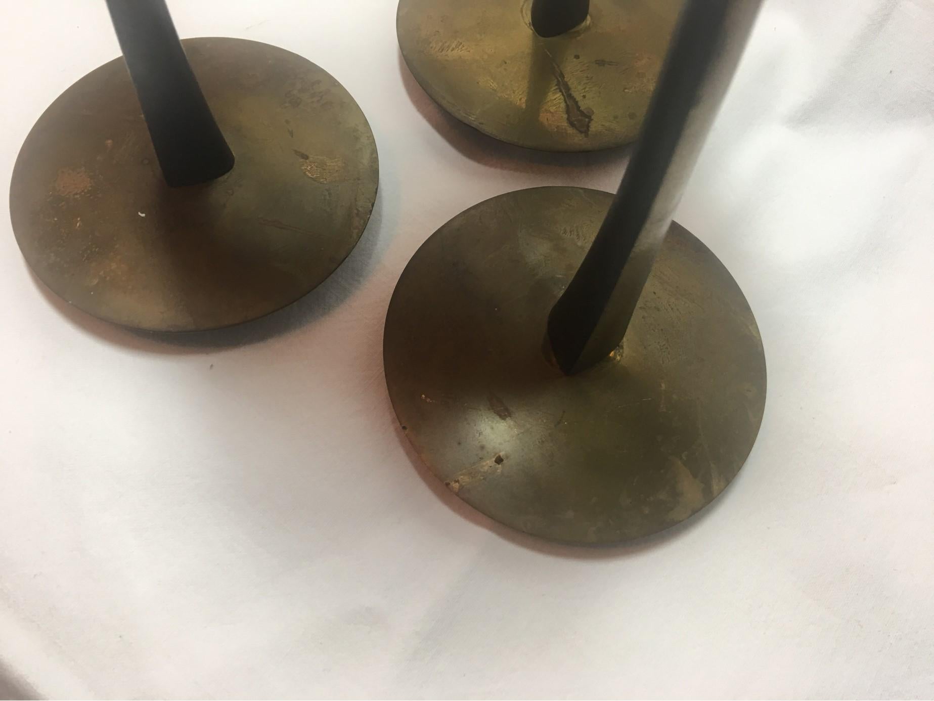 1950s Brass Three-Armed Candleholder by Klaus Ullrich for Faber & Schumacher For Sale 8
