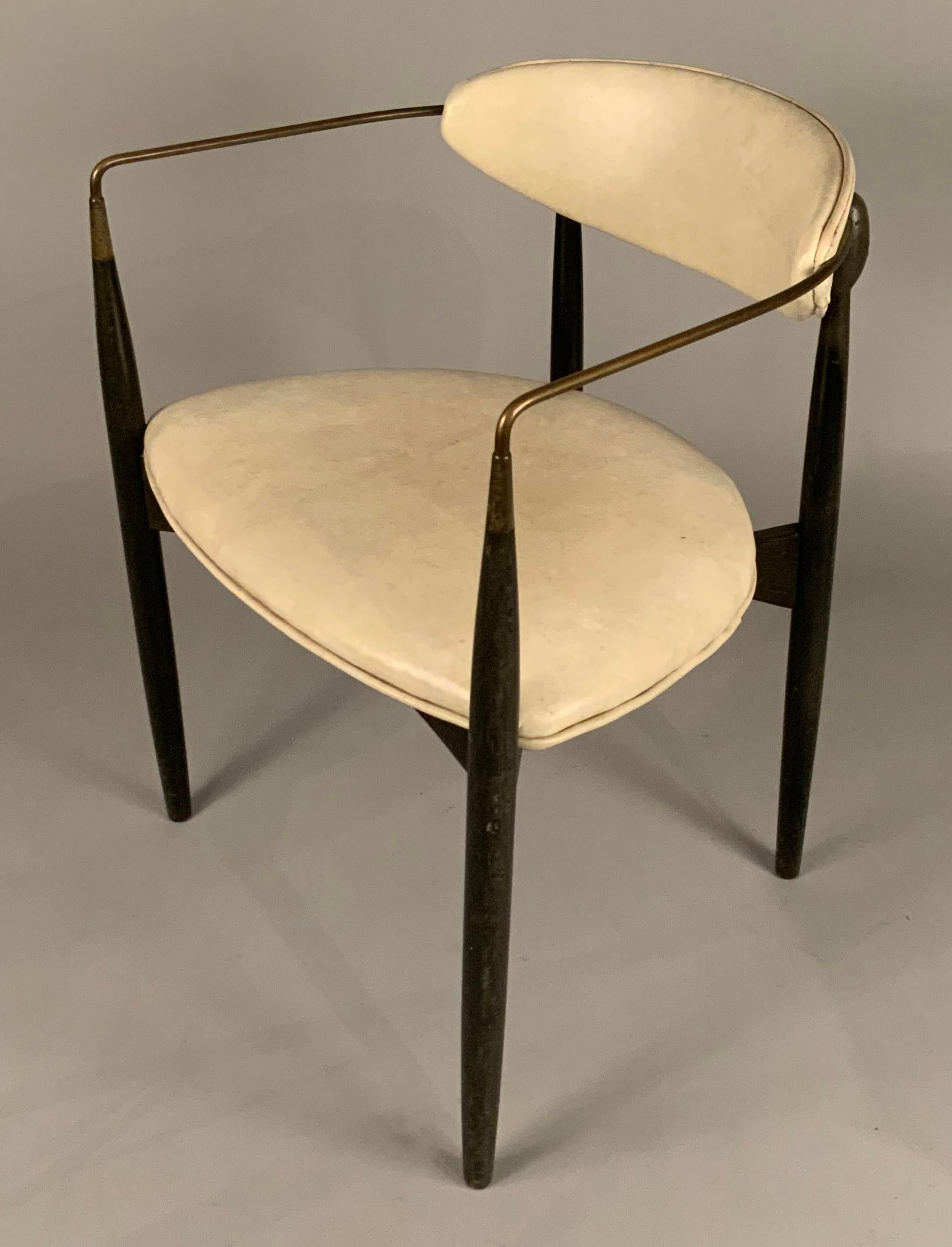 American 1950's Brass 'Viscount' Armchair by Dan Johnson for Selig