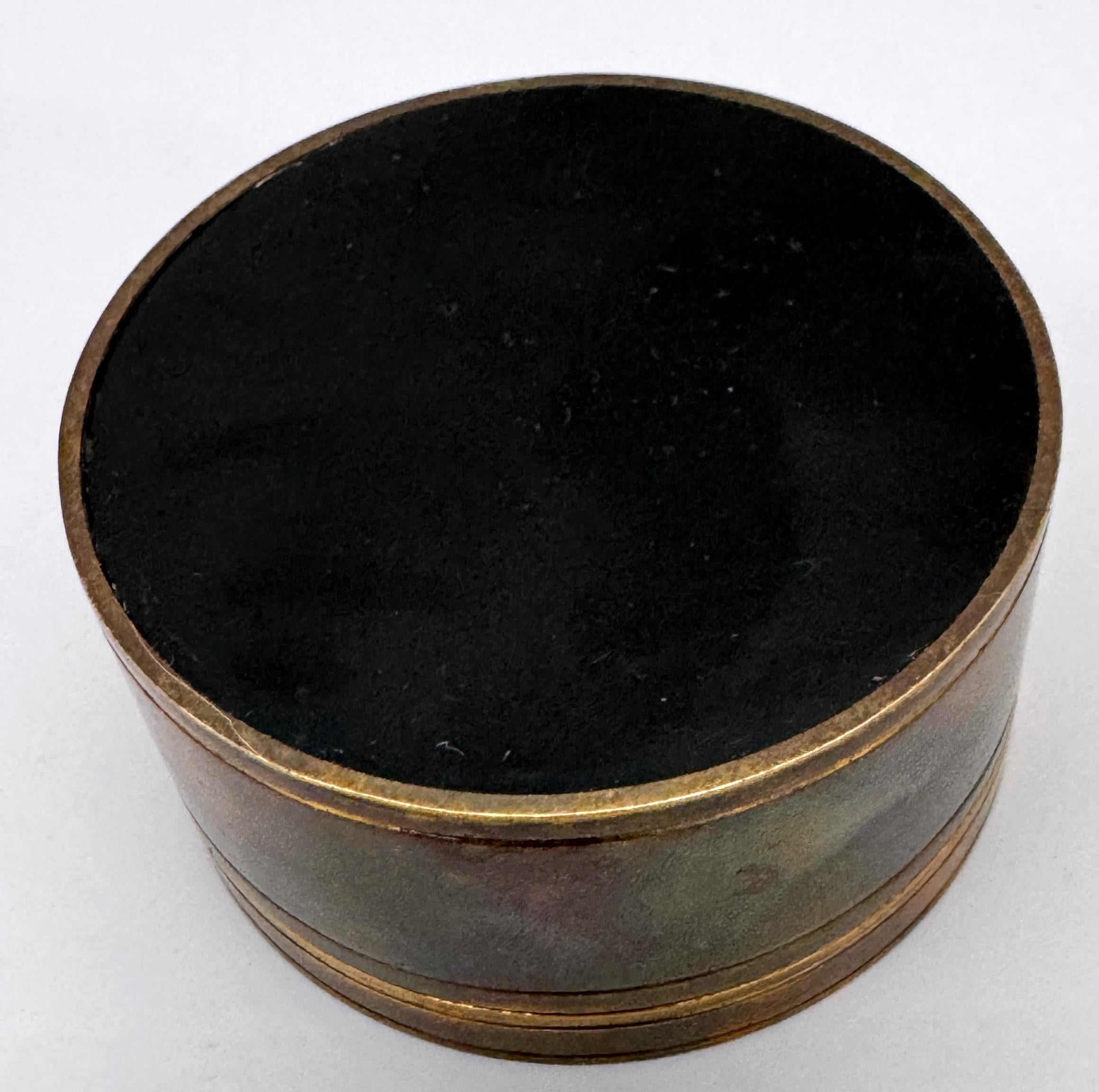 Brass 1950s Brazilian Bronze Souvenir Box with Inlaid Historic Coins by Alberti For Sale