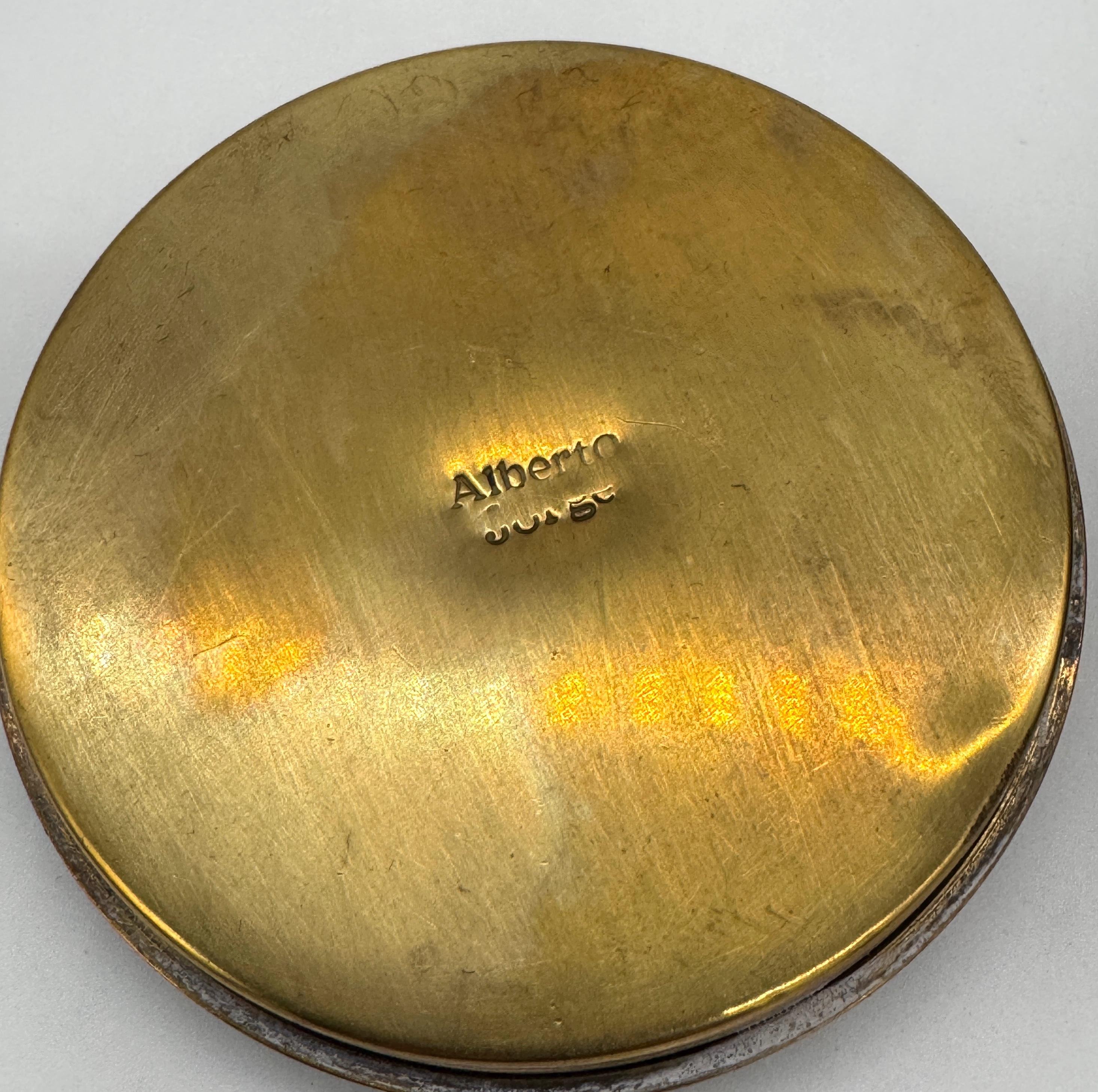 1950s Brazilian Bronze Souvenir Box with Inlaid Historic Coins by Alberti For Sale 1