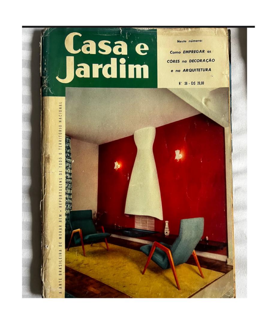 Sillón moderno brasileño de los años 50 en madera y tela de Pau Marfim, Pierre Weckxx en venta 9