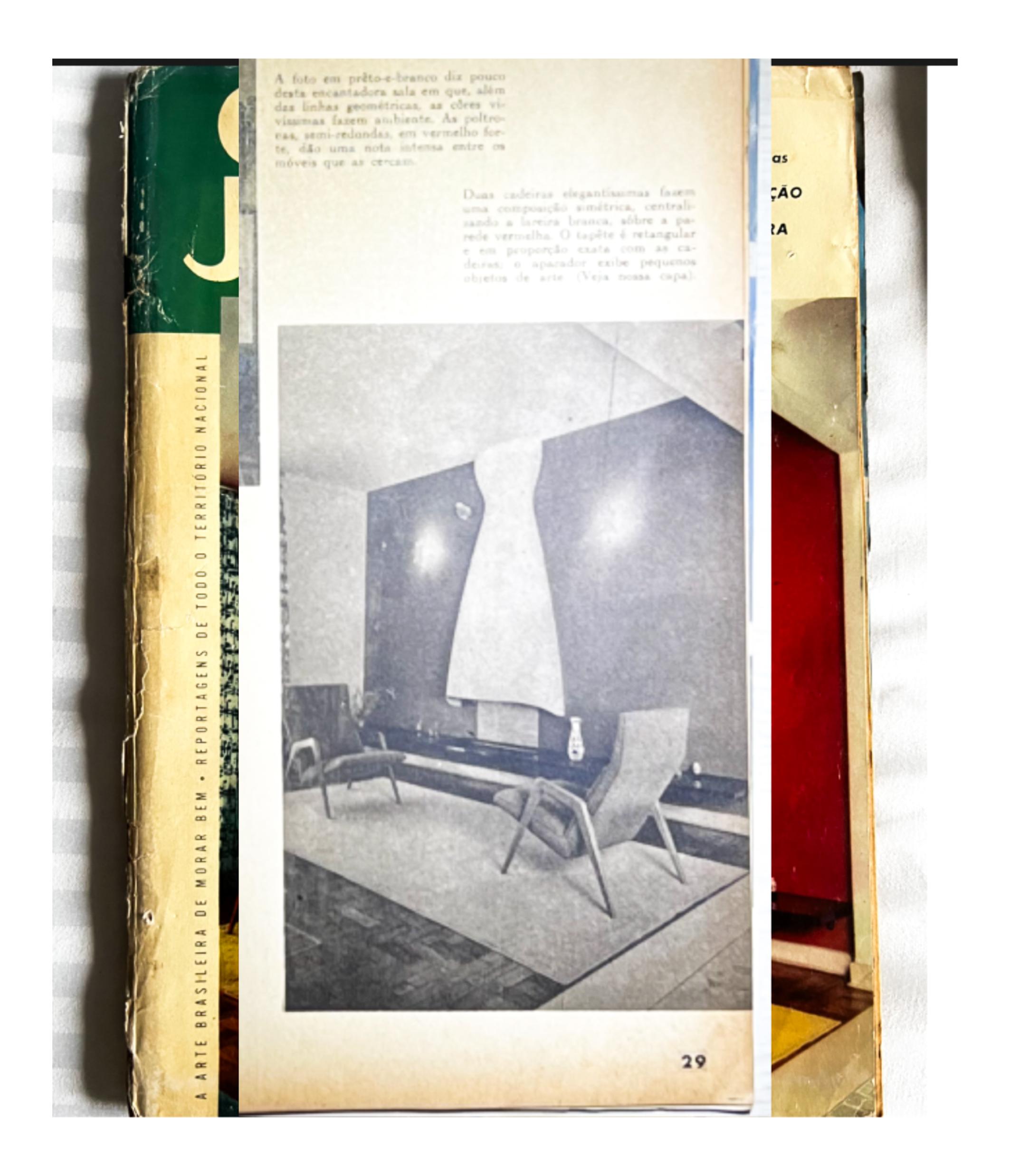 Sillón moderno brasileño de los años 50 en madera y tela de Pau Marfim, Pierre Weckxx en venta 10