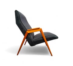 1950s Brazilian Modern Armchair in Pau Marfim Wood & Fabric, Pierre Weckxx