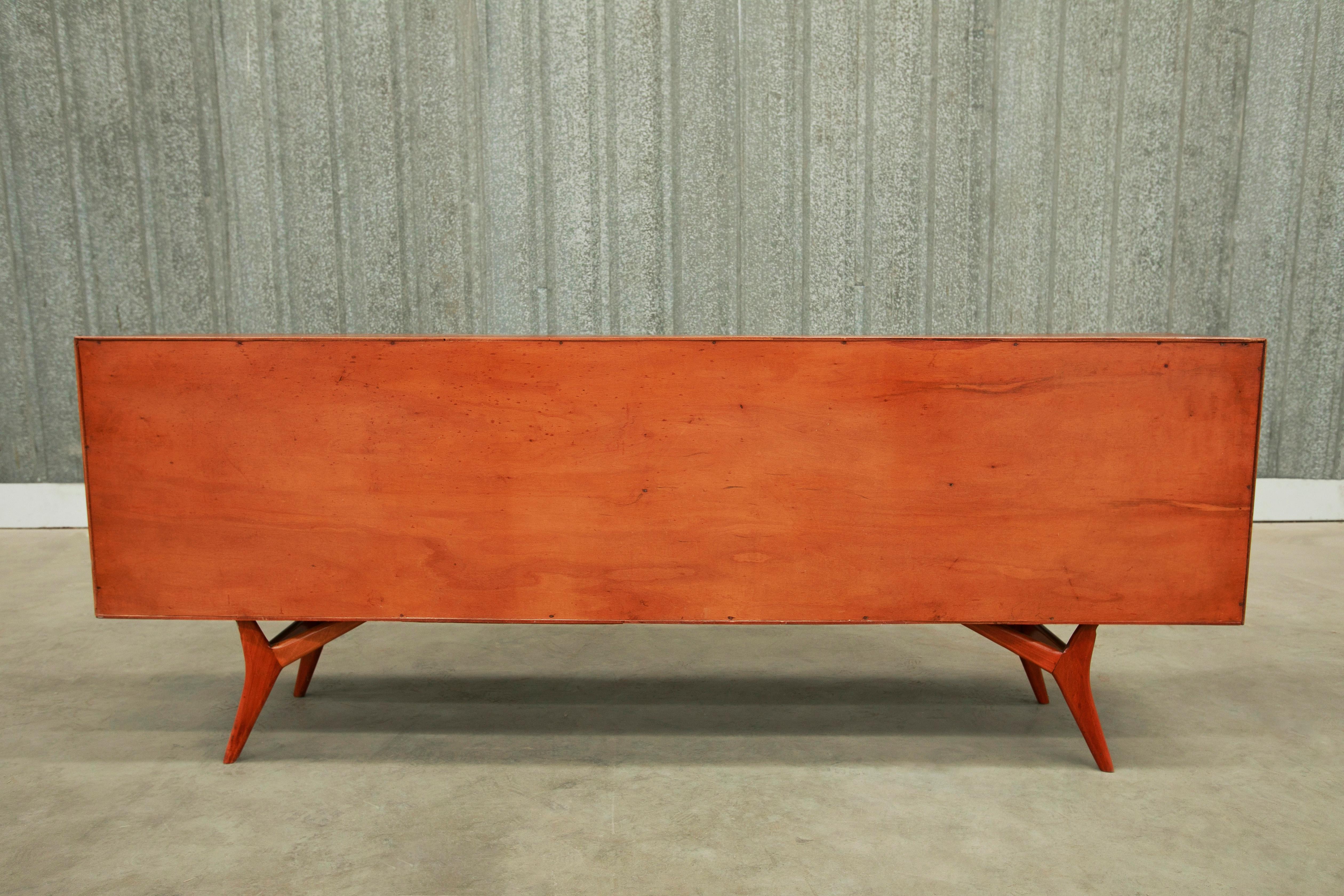 1950s Brazilian Modern Credenza in Hardwood & Caning by Forma In Good Condition For Sale In New York, NY
