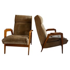 Poltrone in mohair brasiliano e legno di Pau Marfim degli anni '50 attribuite a Pierre Woodx