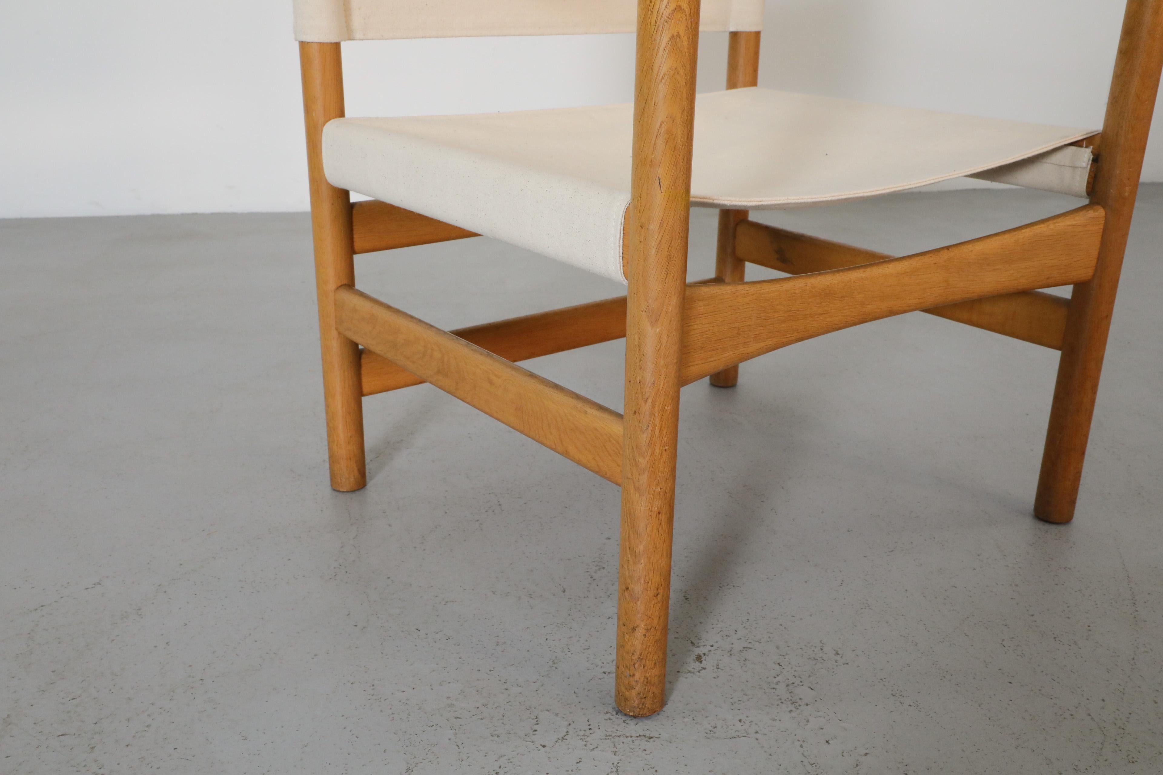 1950's Børge Mogensen #2231 Oak Safari Chair for Fredericia Stolefabrik For Sale 7