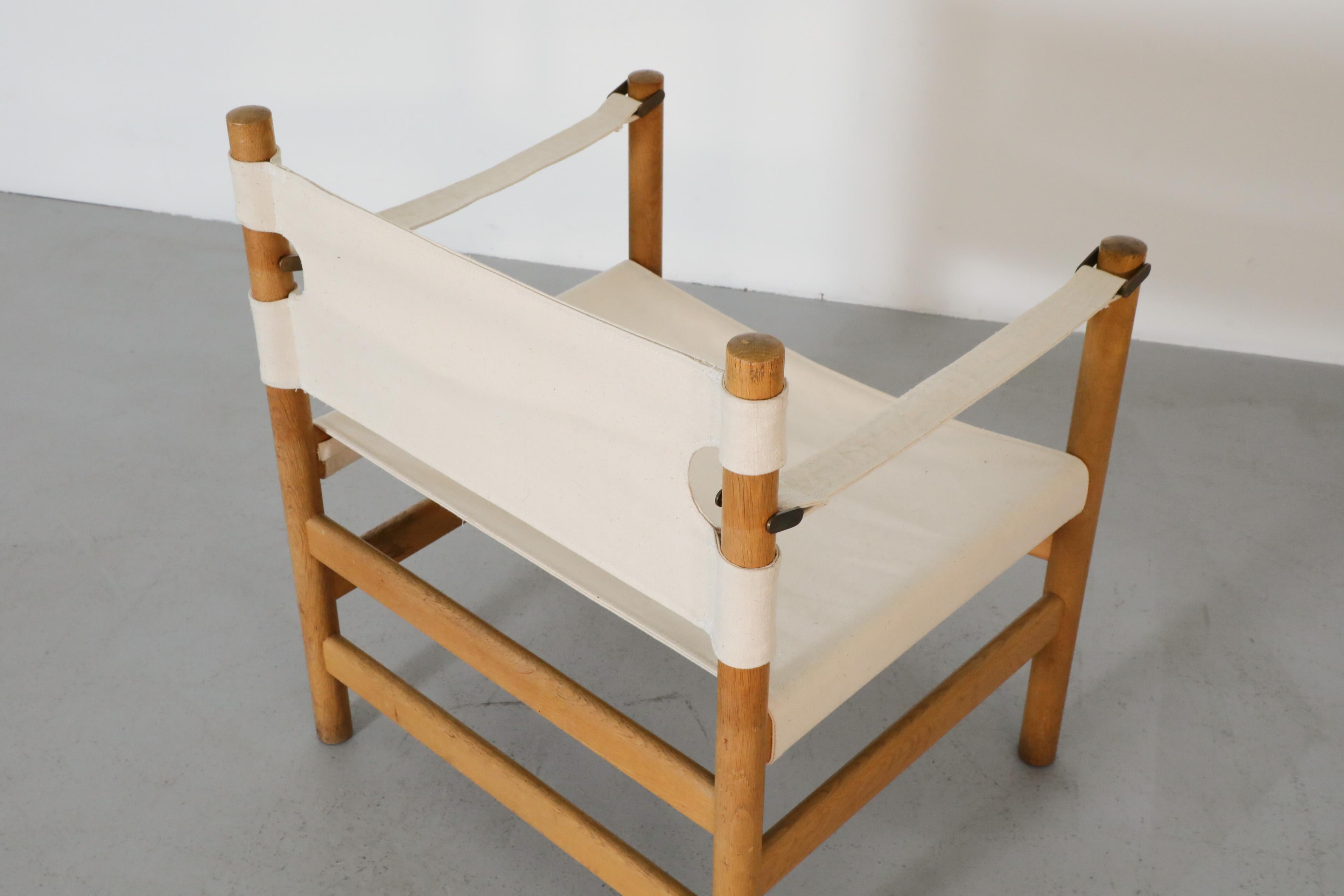 1950's Børge Mogensen #2231 Oak Safari Chair for Fredericia Stolefabrik For Sale 8