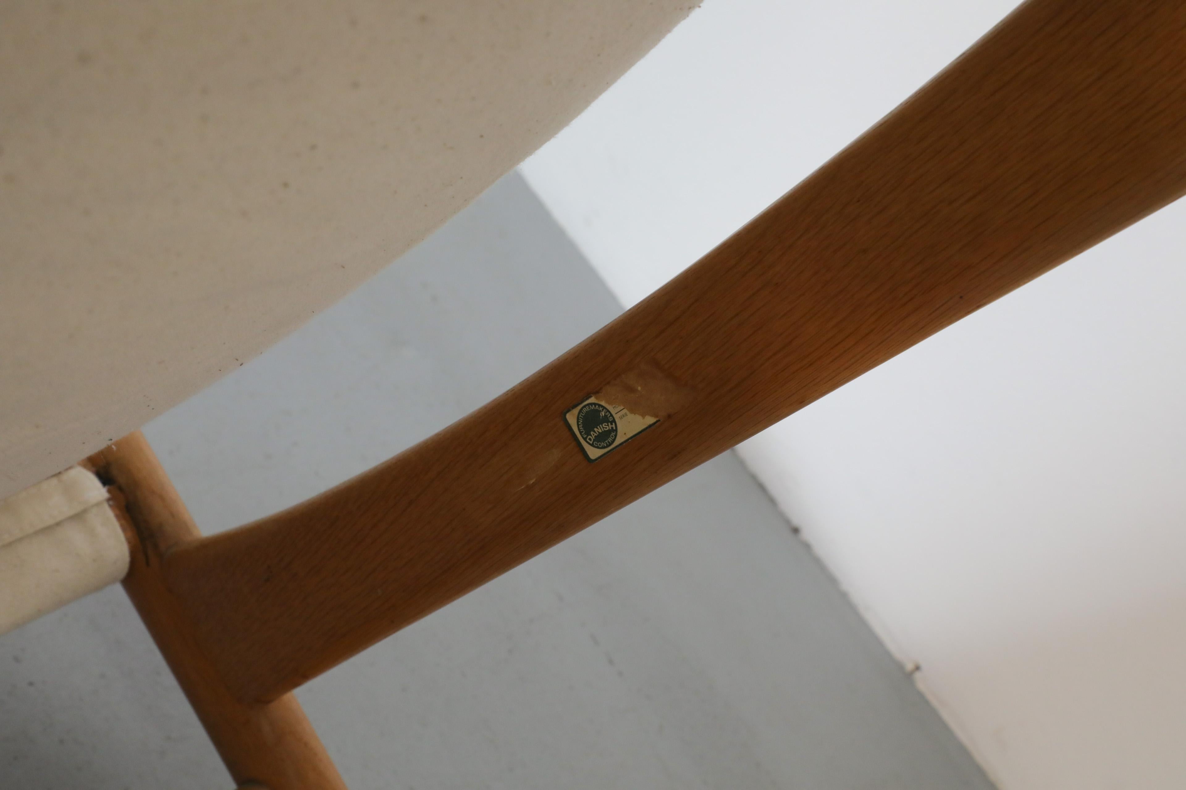 1950's Børge Mogensen #2231 Oak Safari Chair for Fredericia Stolefabrik For Sale 9