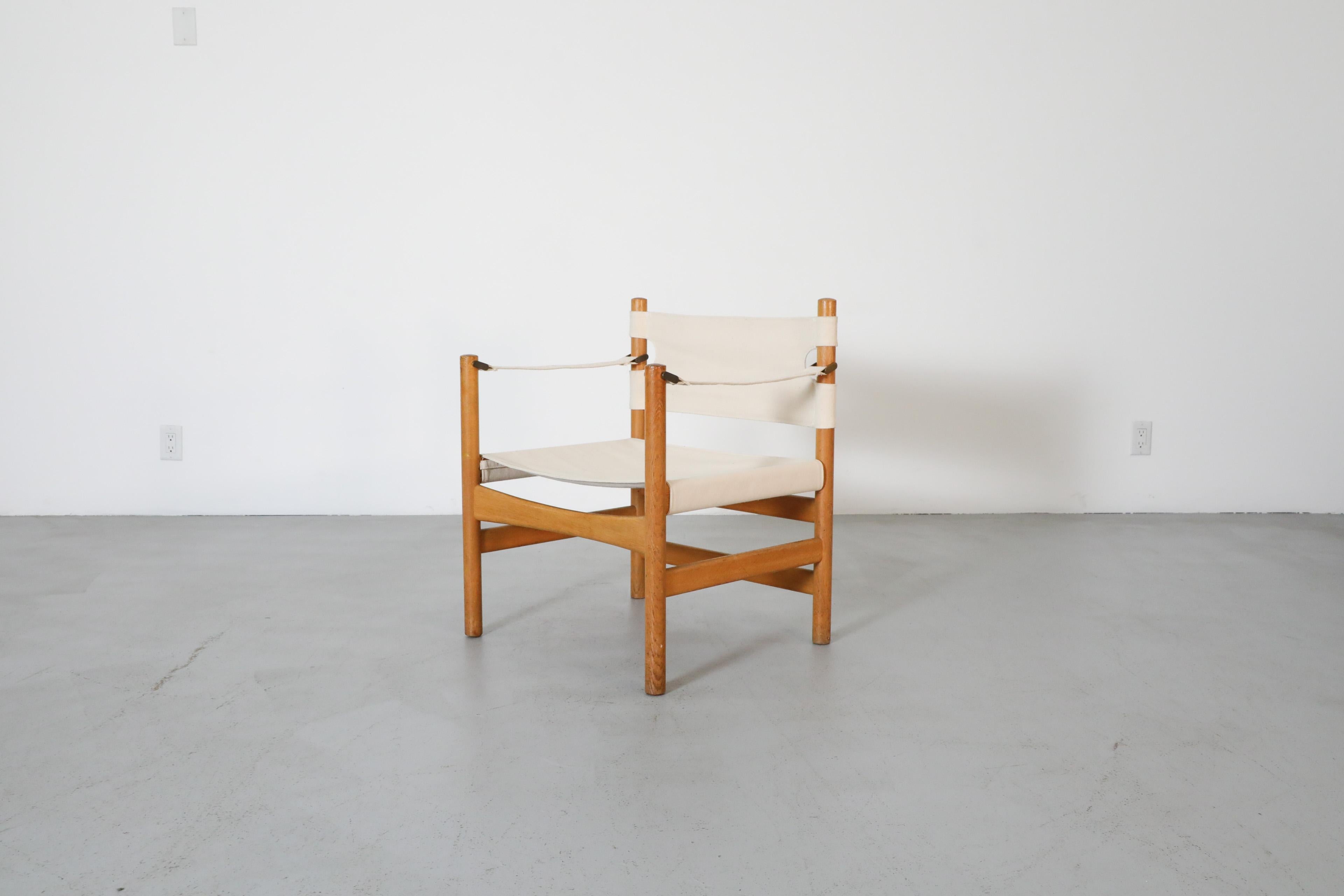 Mid-Century Modern 1950's Børge Mogensen #2231 Oak Safari Chair for Fredericia Stolefabrik For Sale