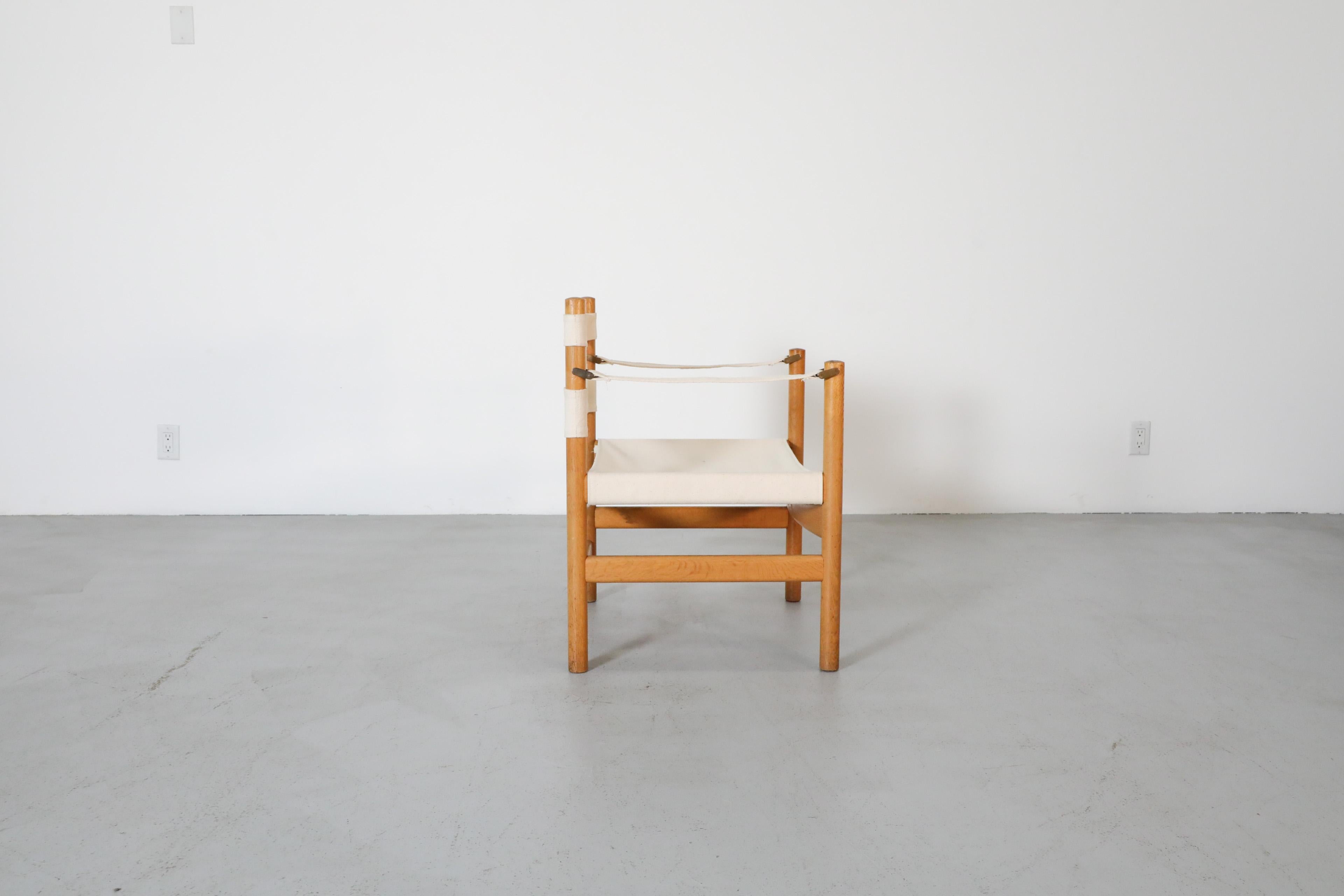 1950's Børge Mogensen #2231 Oak Safari Chair for Fredericia Stolefabrik For Sale 1