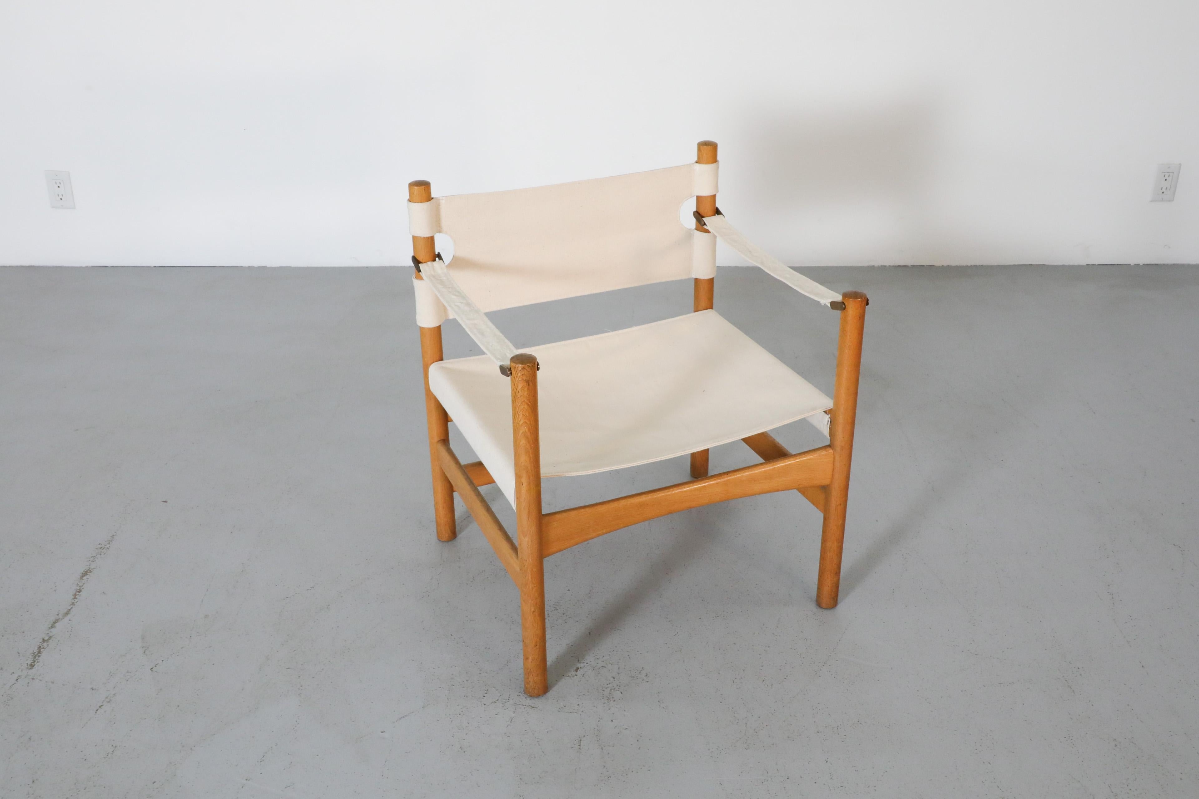 1950's Børge Mogensen #2231 Oak Safari Chair for Fredericia Stolefabrik For Sale 2