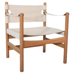 Vintage 1950's Børge Mogensen #2231 Oak Safari Chair for Fredericia Stolefabrik