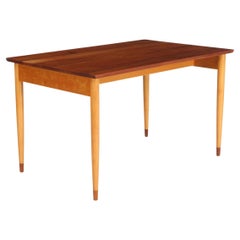 1950er Børge Mogensen Rechteckiger Tisch, Gestell aus Buche, Platte aus massivem Teakholz und Schuhe